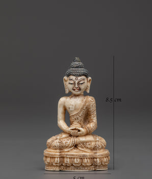 Ethically Sourced Yak Bone Amitabha Buddha Statue | Buddhist Altar Sculpture