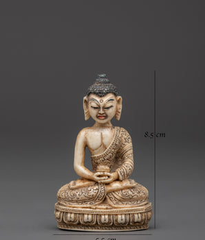 Sacred Ethically Sourced Yak Bone Amitabha Buddha Sculpture | Meditation Gift