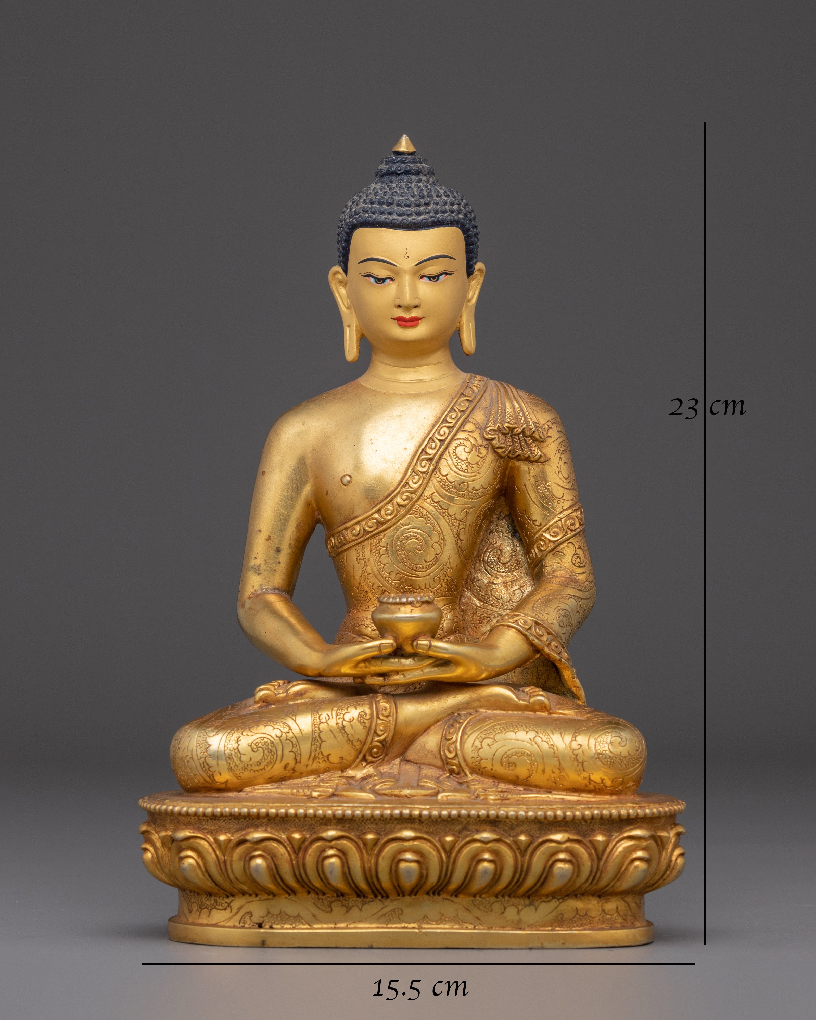 Amitabha Buddha Bodhisattva of Light | Gold-Plated Copper Spiritual Statue