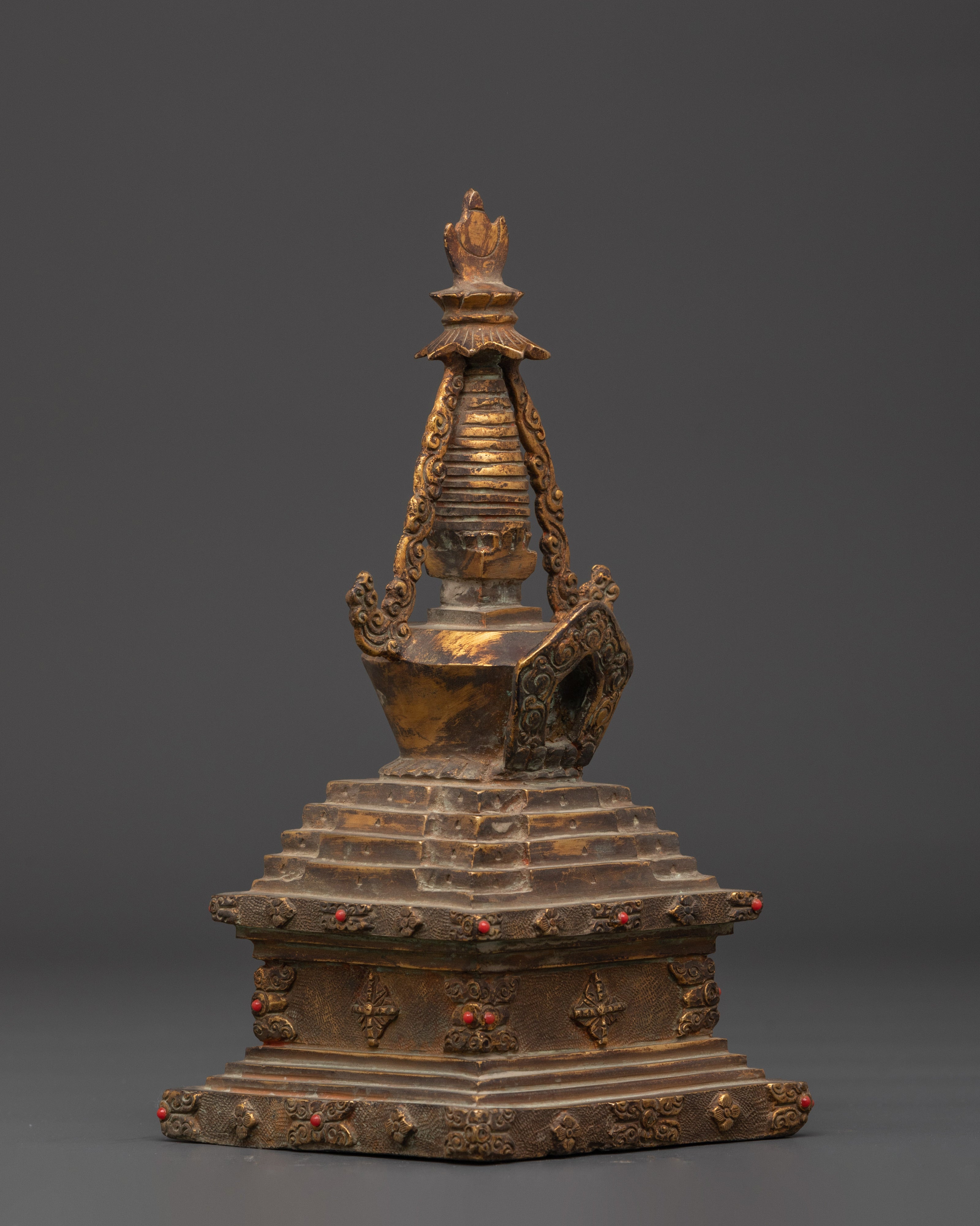 Handcrafted Buddhist Stupa Statue | Sacred Spiritual Artifact for Meditation