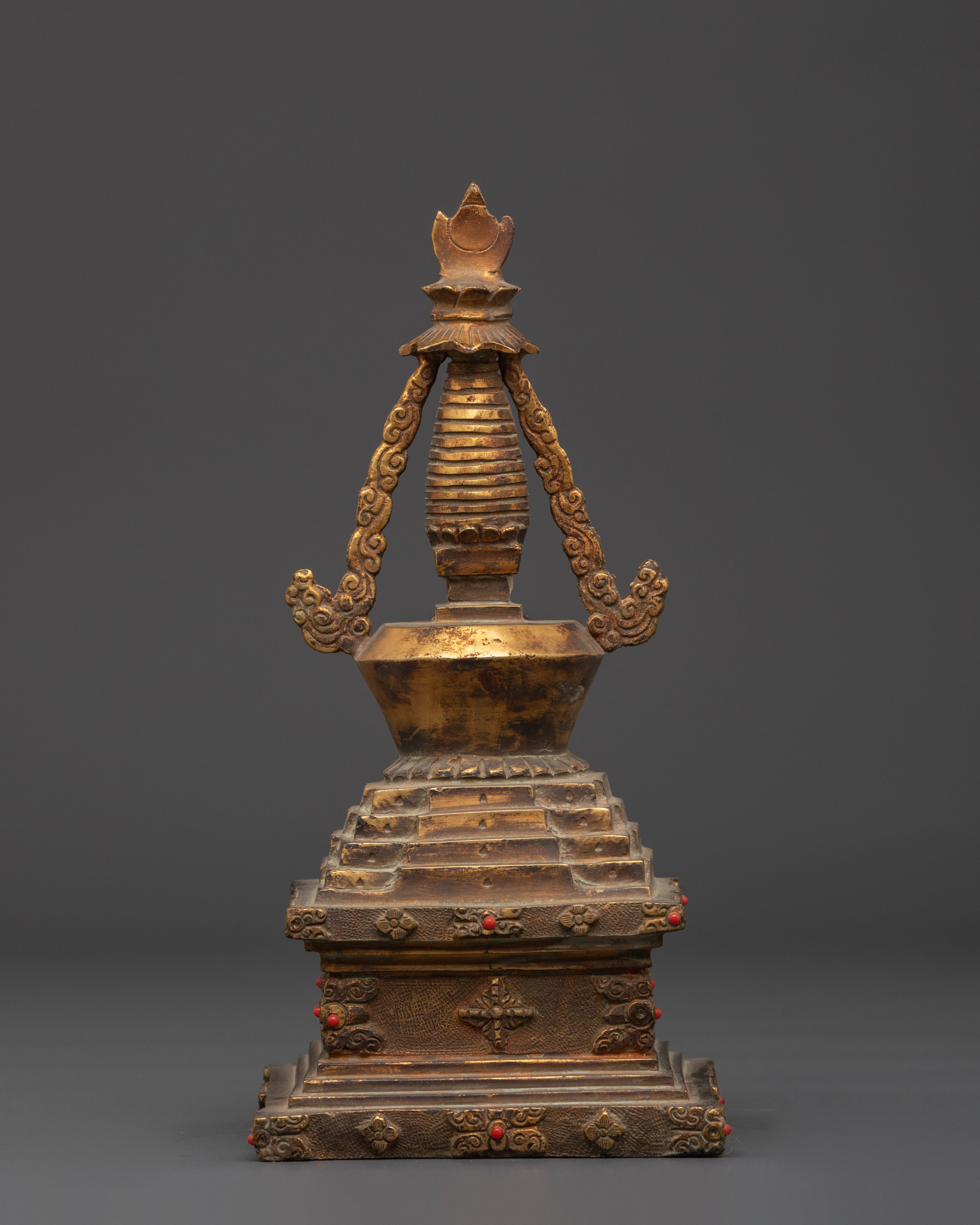 Handcrafted Buddhist Stupa Statue | Sacred Spiritual Artifact for Meditation