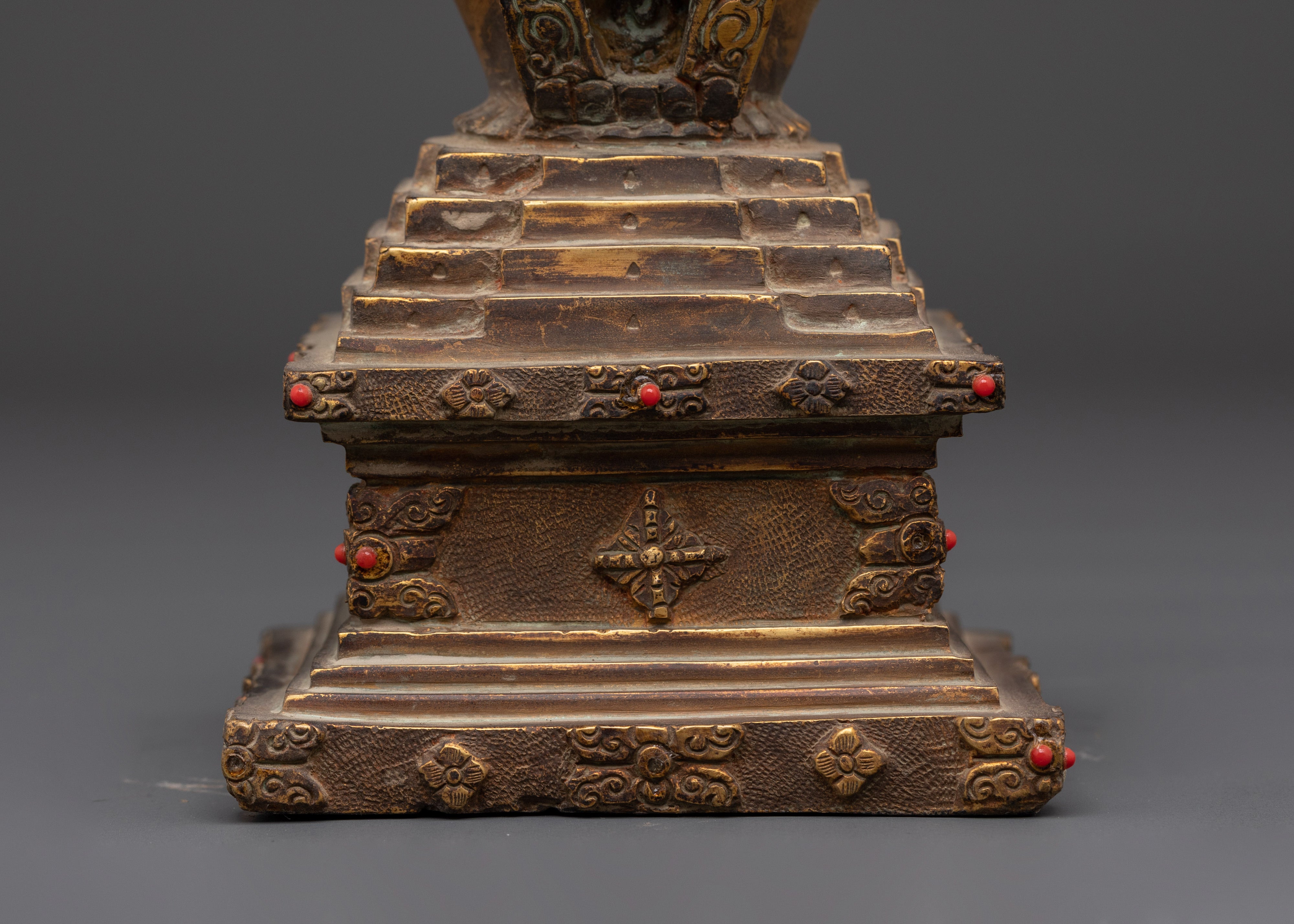 Handcrafted Buddhist Stupa Statue | Sacred Spiritual Artifact for Meditation