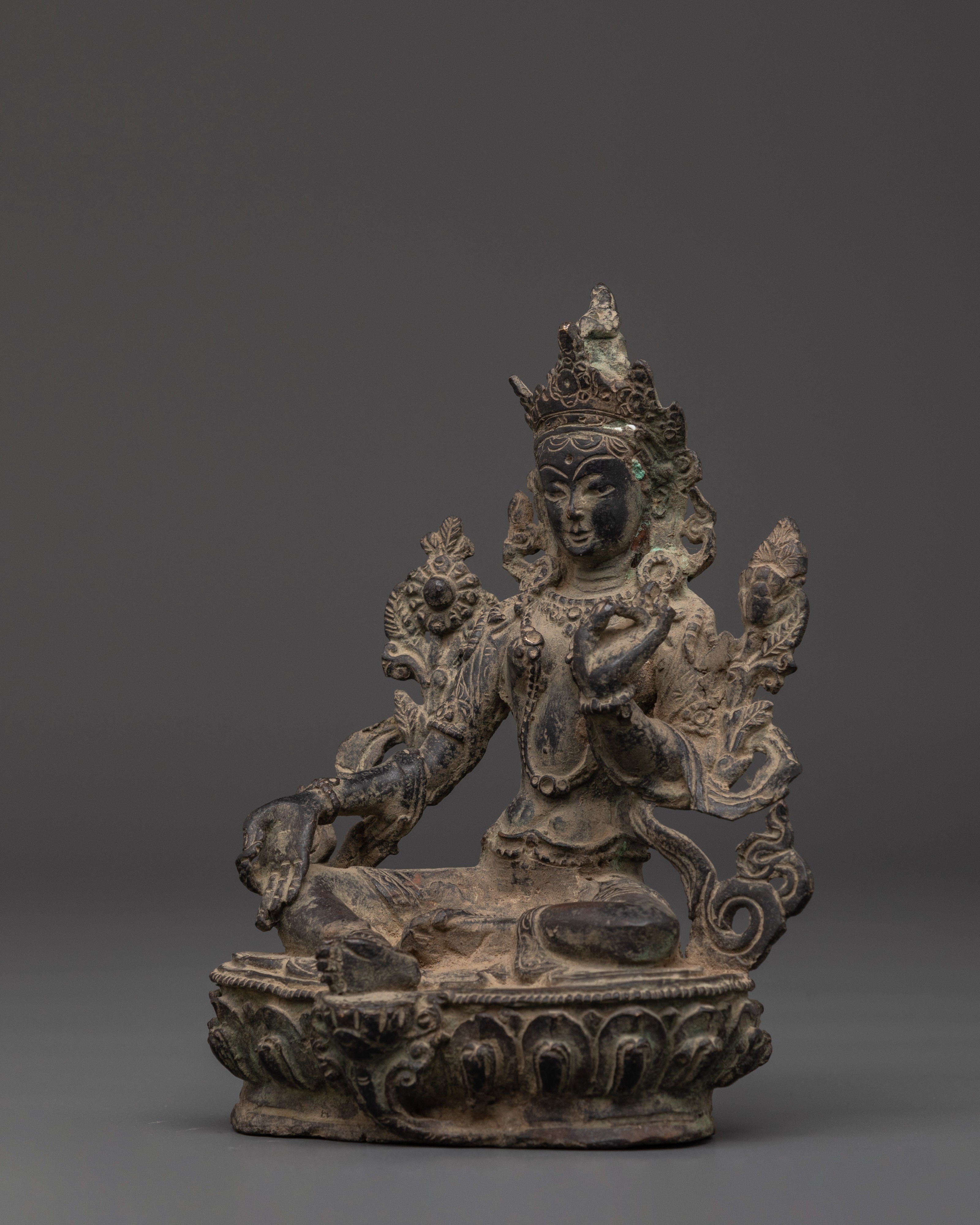 Green Tara Holding a Lotus of Compassion | A Symbol of Healing and Protection