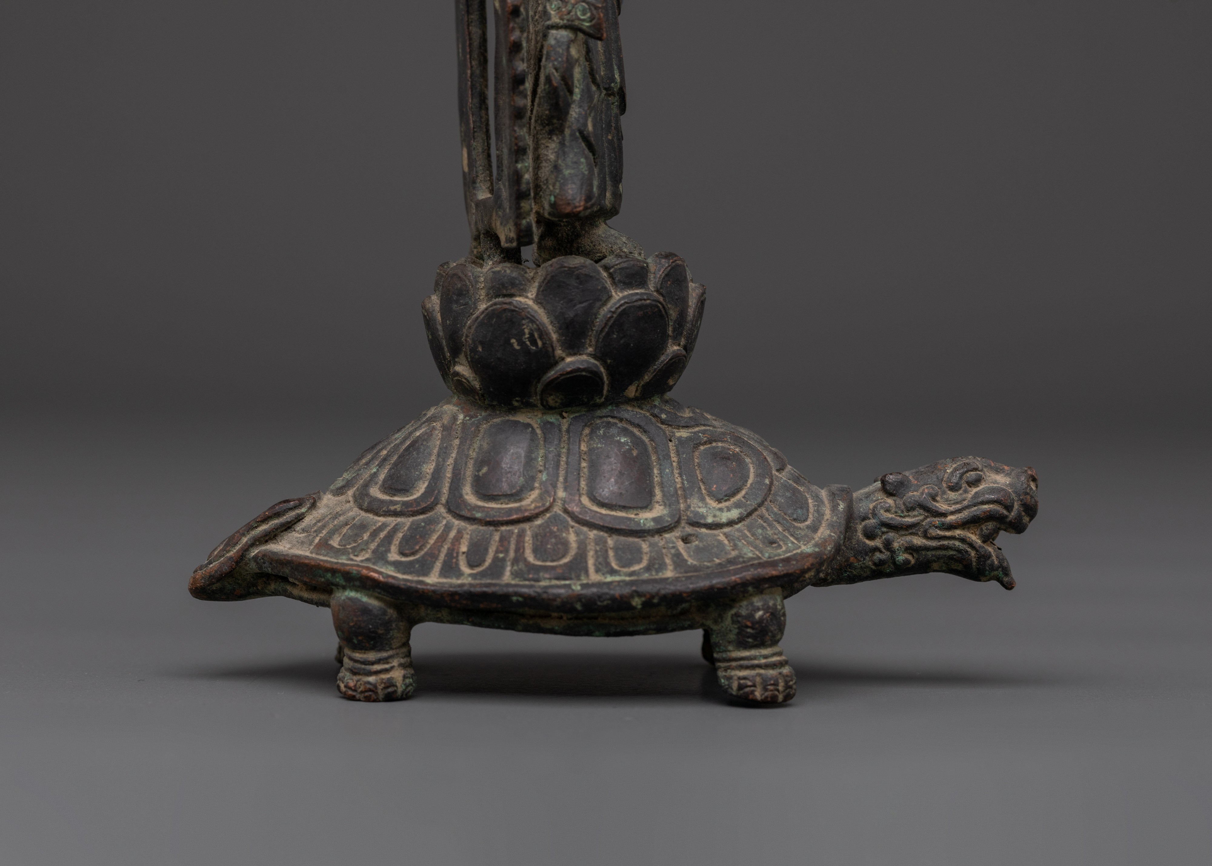 Buddha on Turtle | Spiritual Copper Sculpture