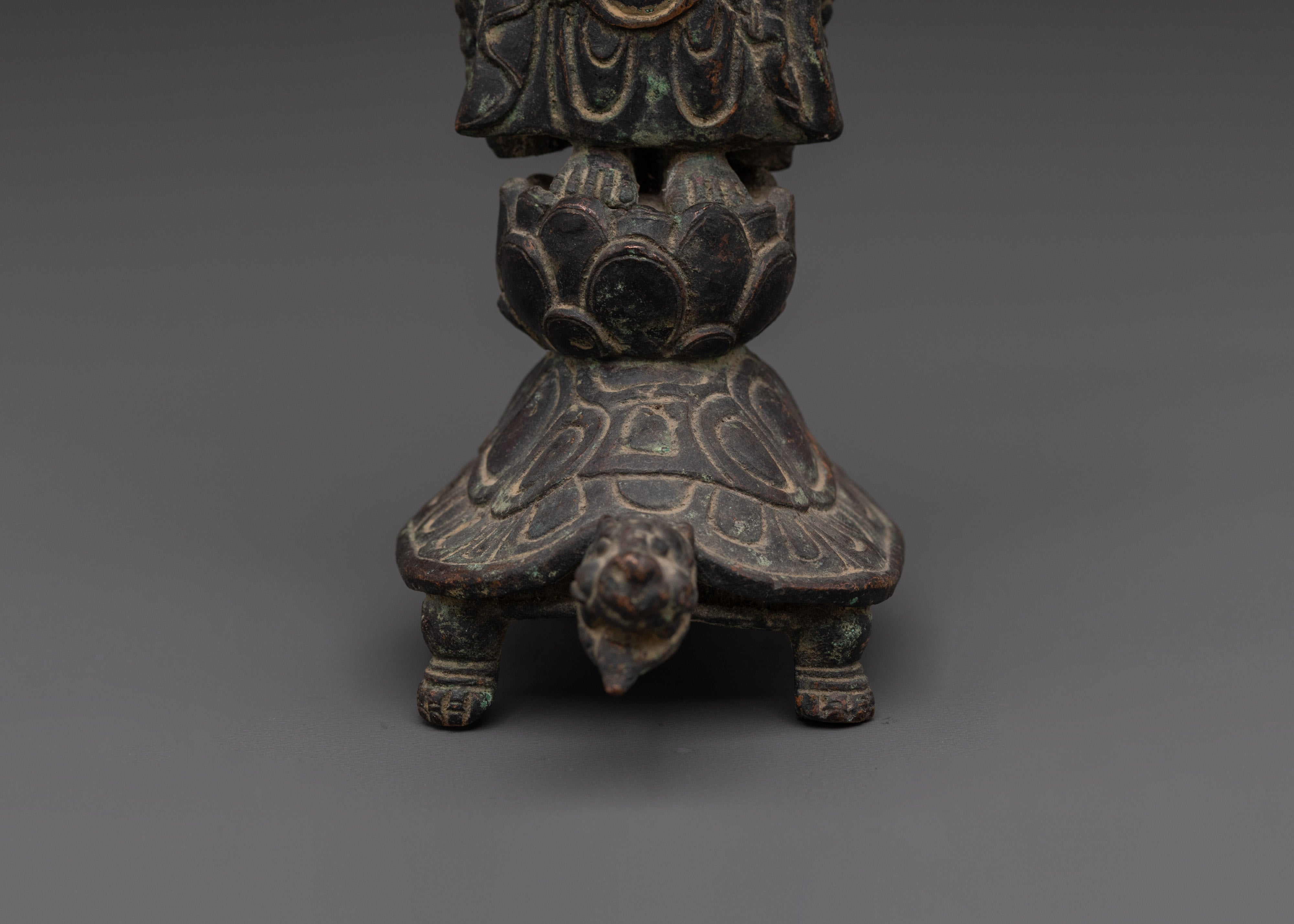 Buddha on Turtle | Spiritual Copper Sculpture