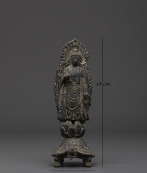 Buddha on Turtle | Spiritual Copper Sculpture