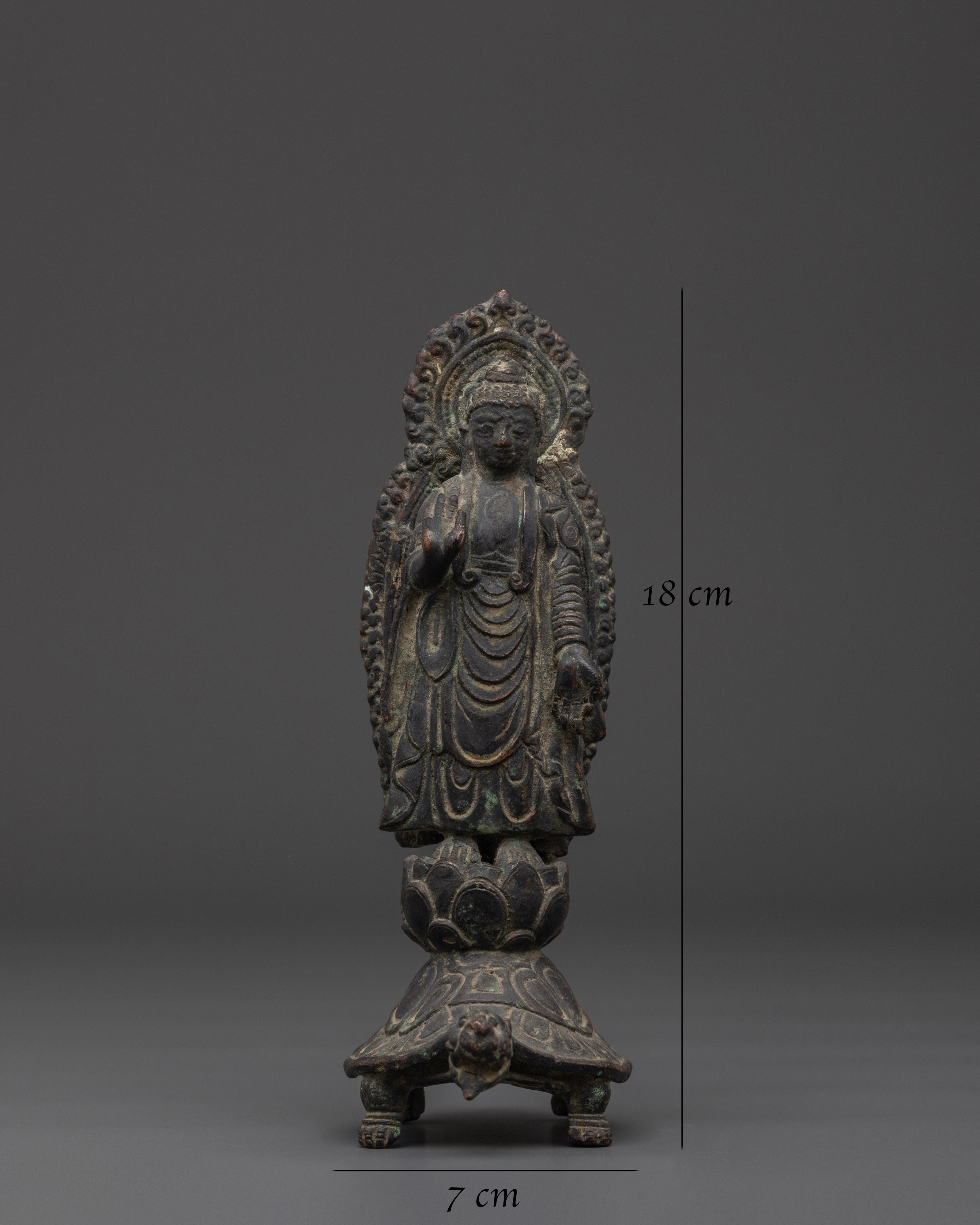 Buddha on Turtle | Spiritual Copper Sculpture