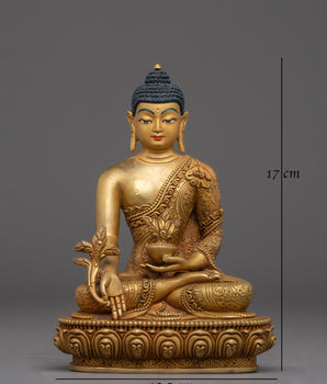 Copper Supreme Healer Medicine Buddha Statue | Powerful Tibetan Sculpture for Wellness