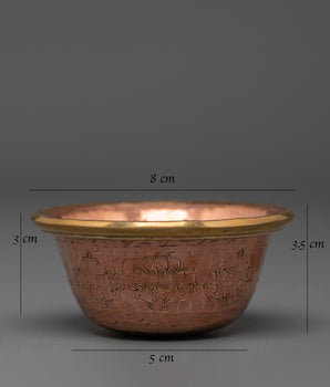 Handmade Spiritual Ceremony Offering Bowl Set | Ritual Copper Bowls for Meditation