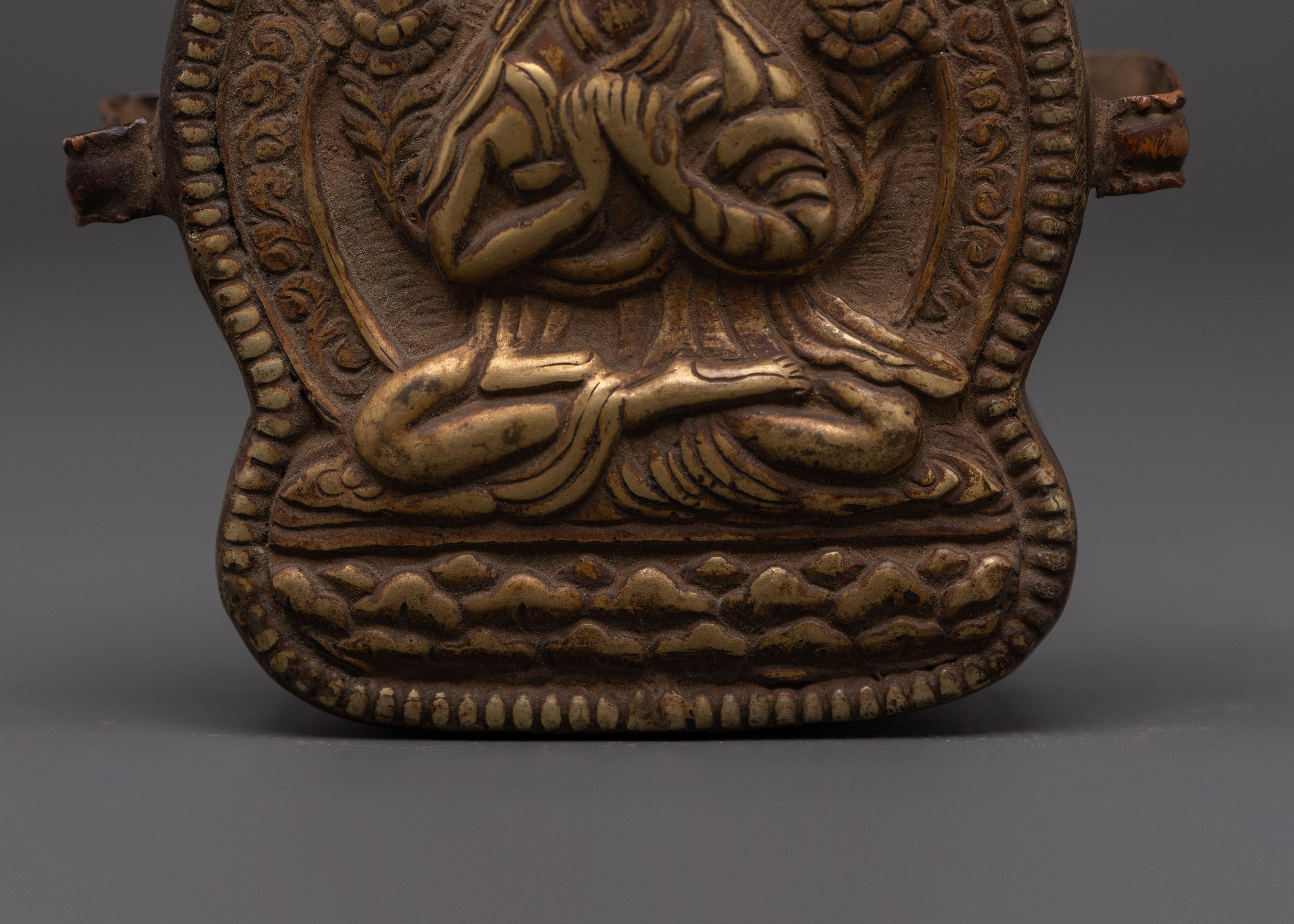 Buddhist Copper Prayer Ghau Box | Handmade Tibetan Ritual Shrine