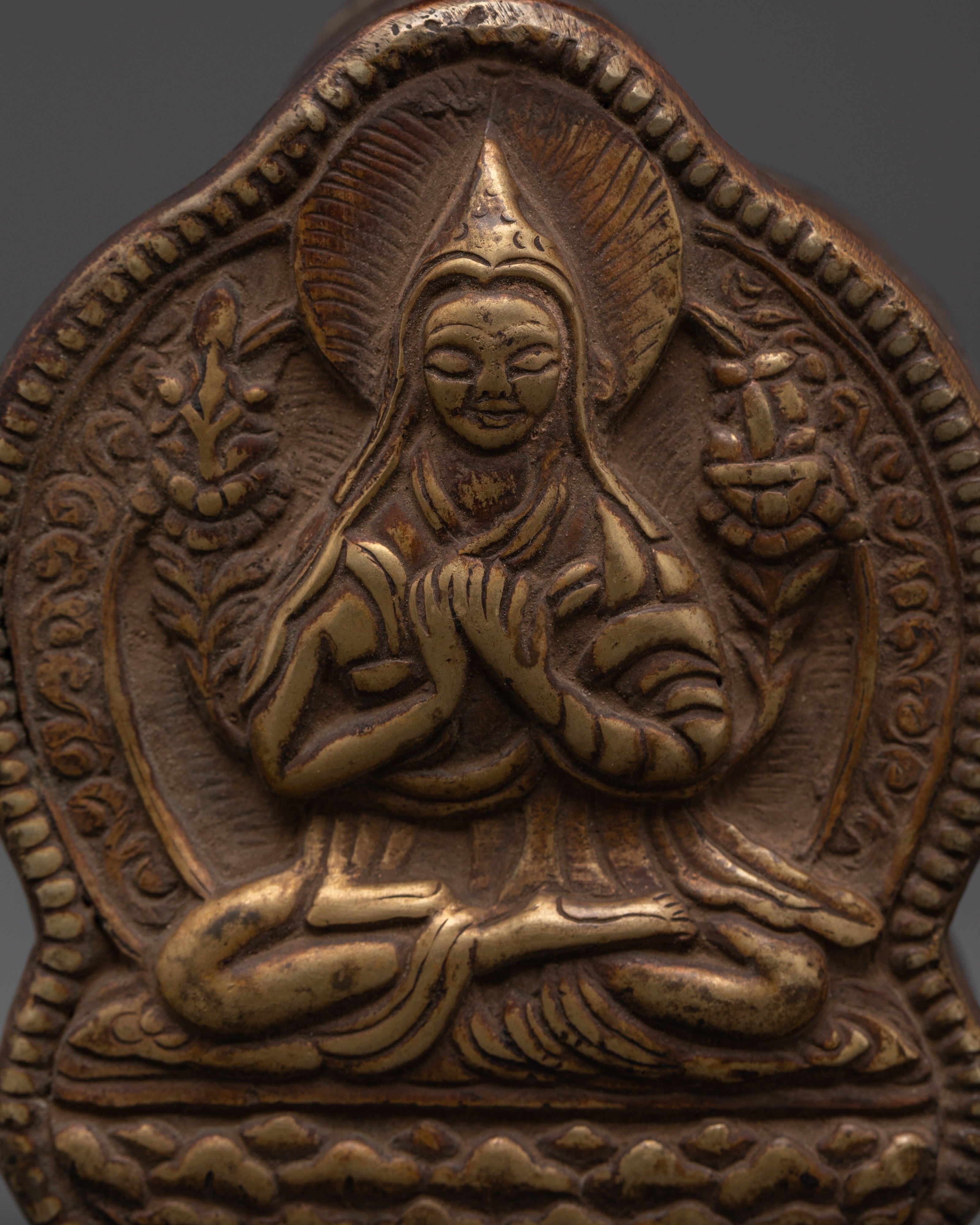 Buddhist Copper Prayer Ghau Box | Handmade Tibetan Ritual Shrine