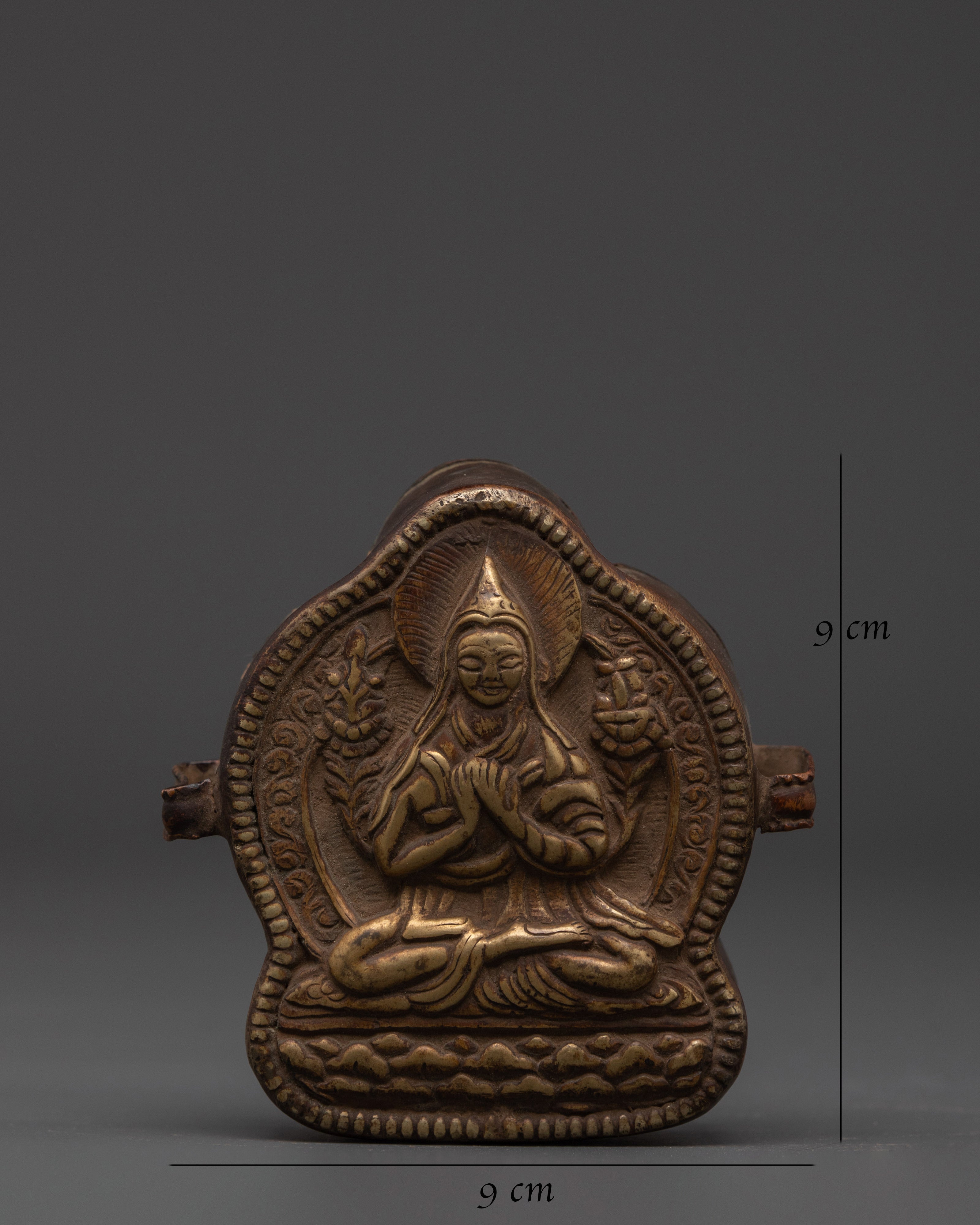 Buddhist Copper Prayer Ghau Box | Handmade Tibetan Ritual Shrine