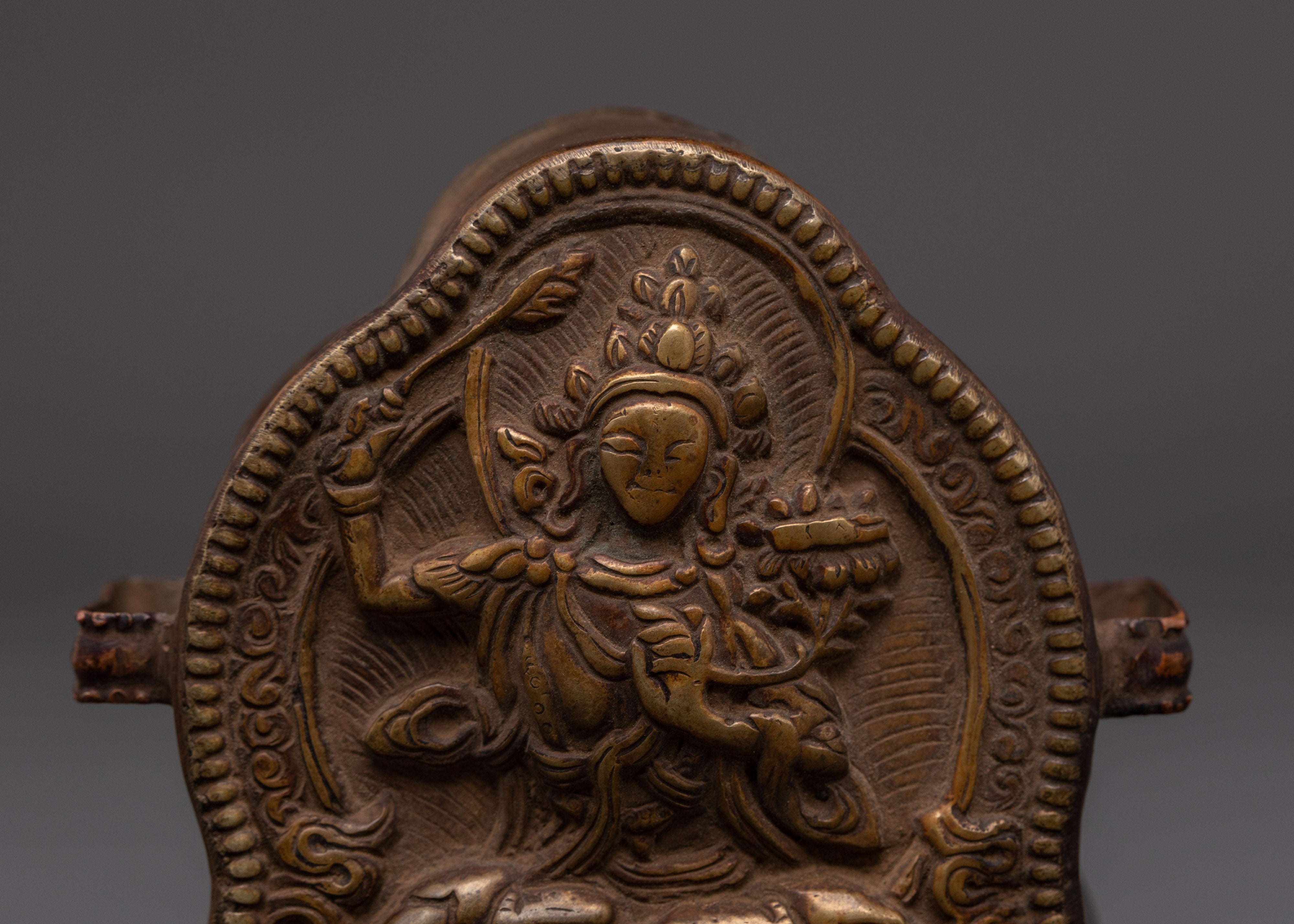 Sacred Mantra Ghau Box | Tibetan Buddhist Copper Prayer Box