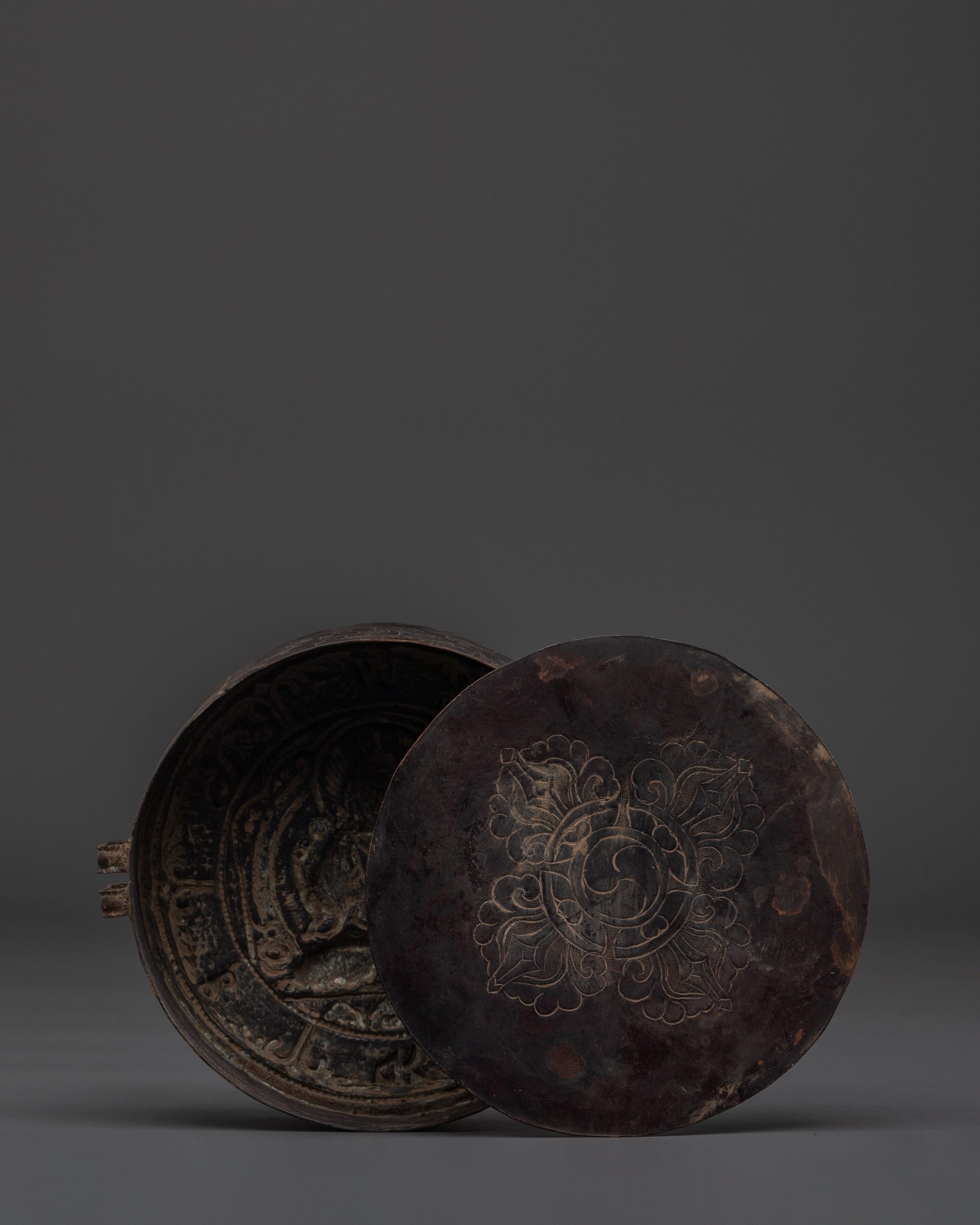 Tibetan Ghau Prayer Box | Copper Buddhist Amulet for Rituals
