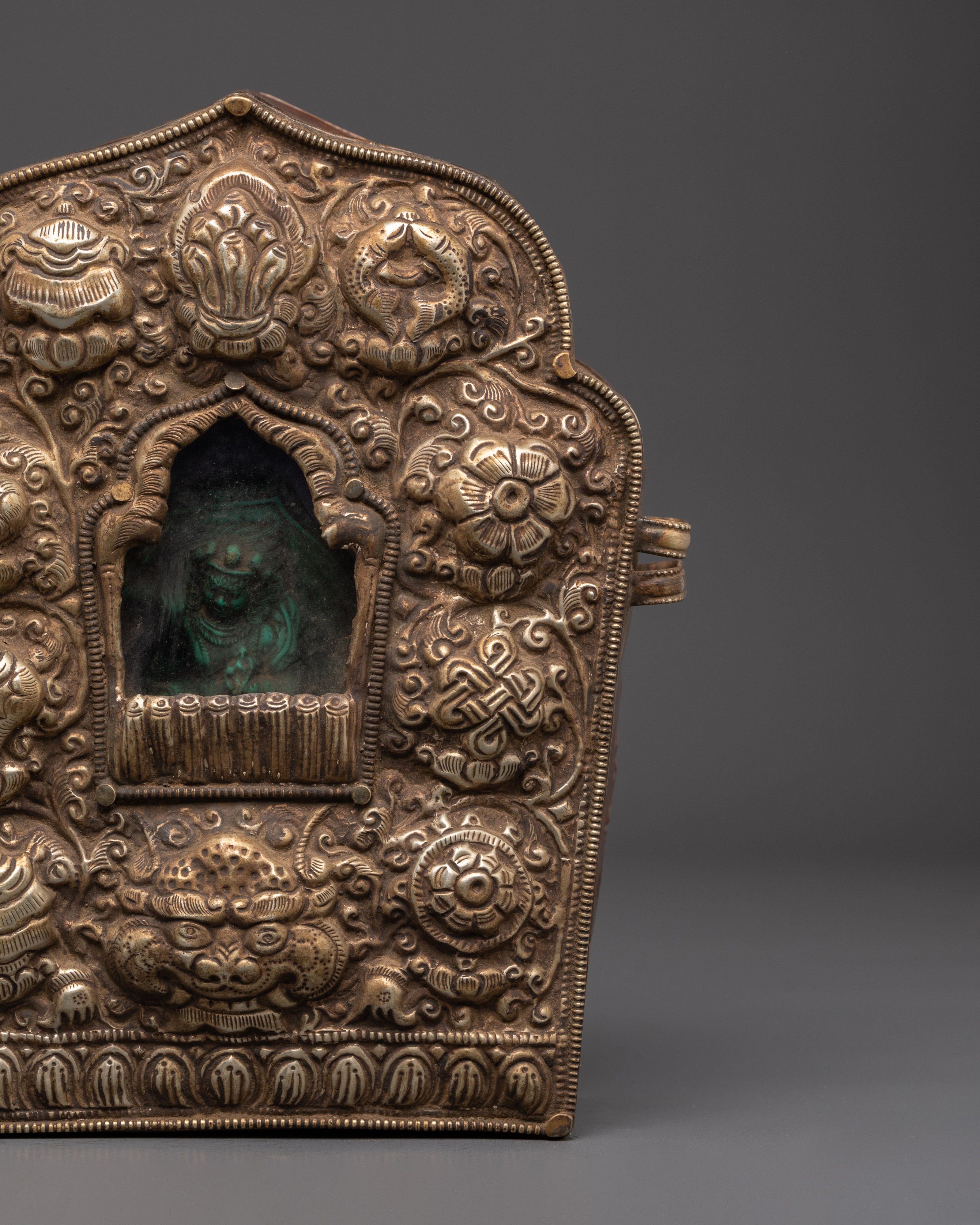 Handcrafted Amulet Ghau Box | Copper Buddhist Ritual Shrine