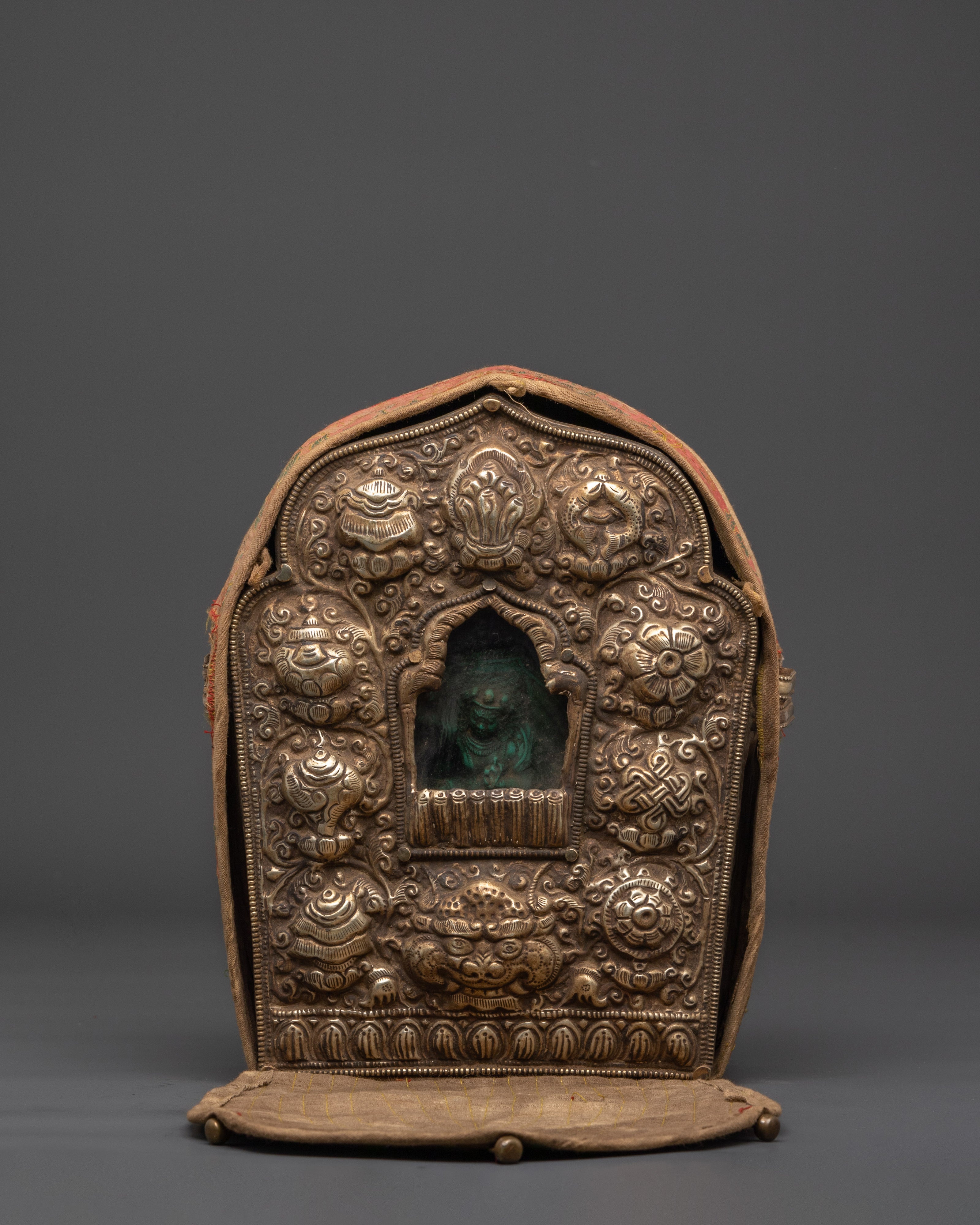 Handcrafted Amulet Ghau Box | Copper Buddhist Ritual Shrine