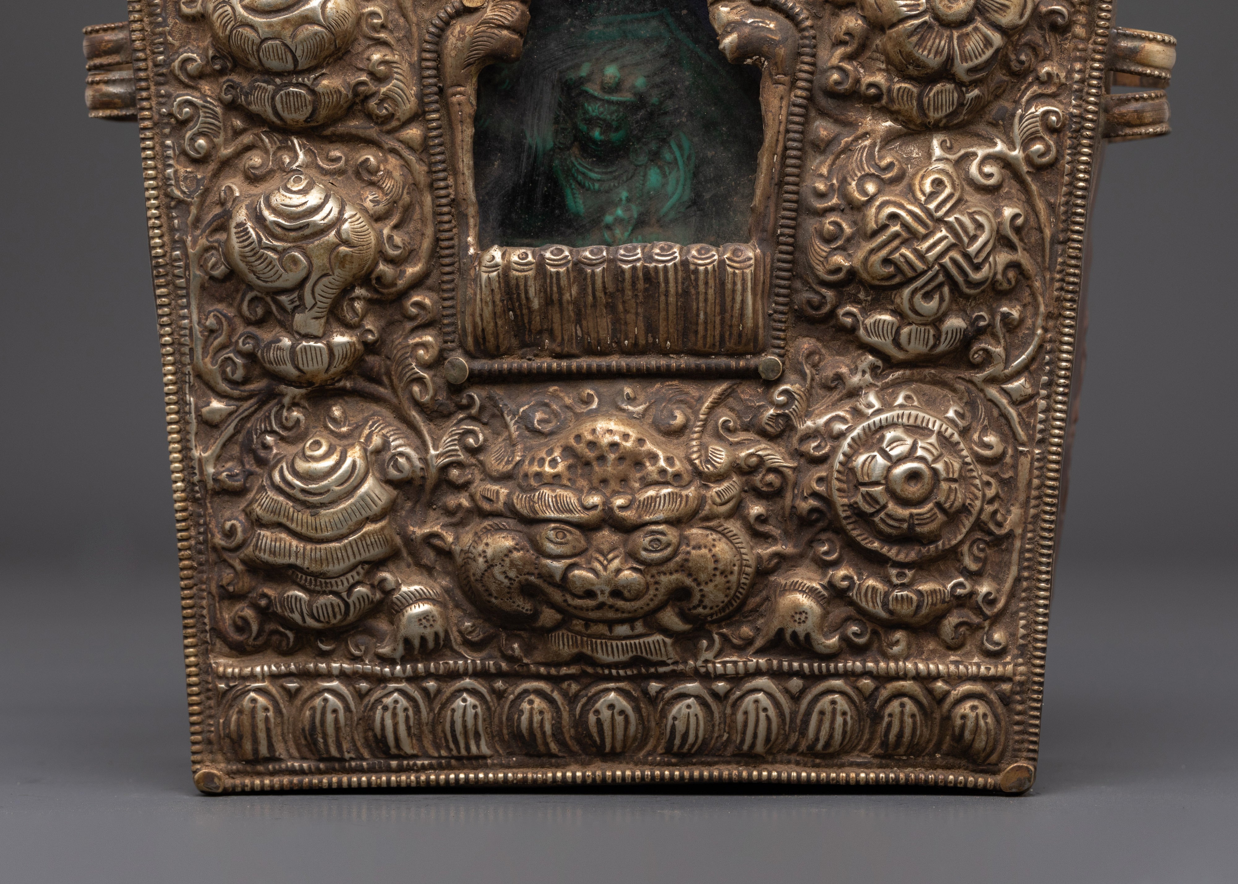 Handcrafted Amulet Ghau Box | Copper Buddhist Ritual Shrine