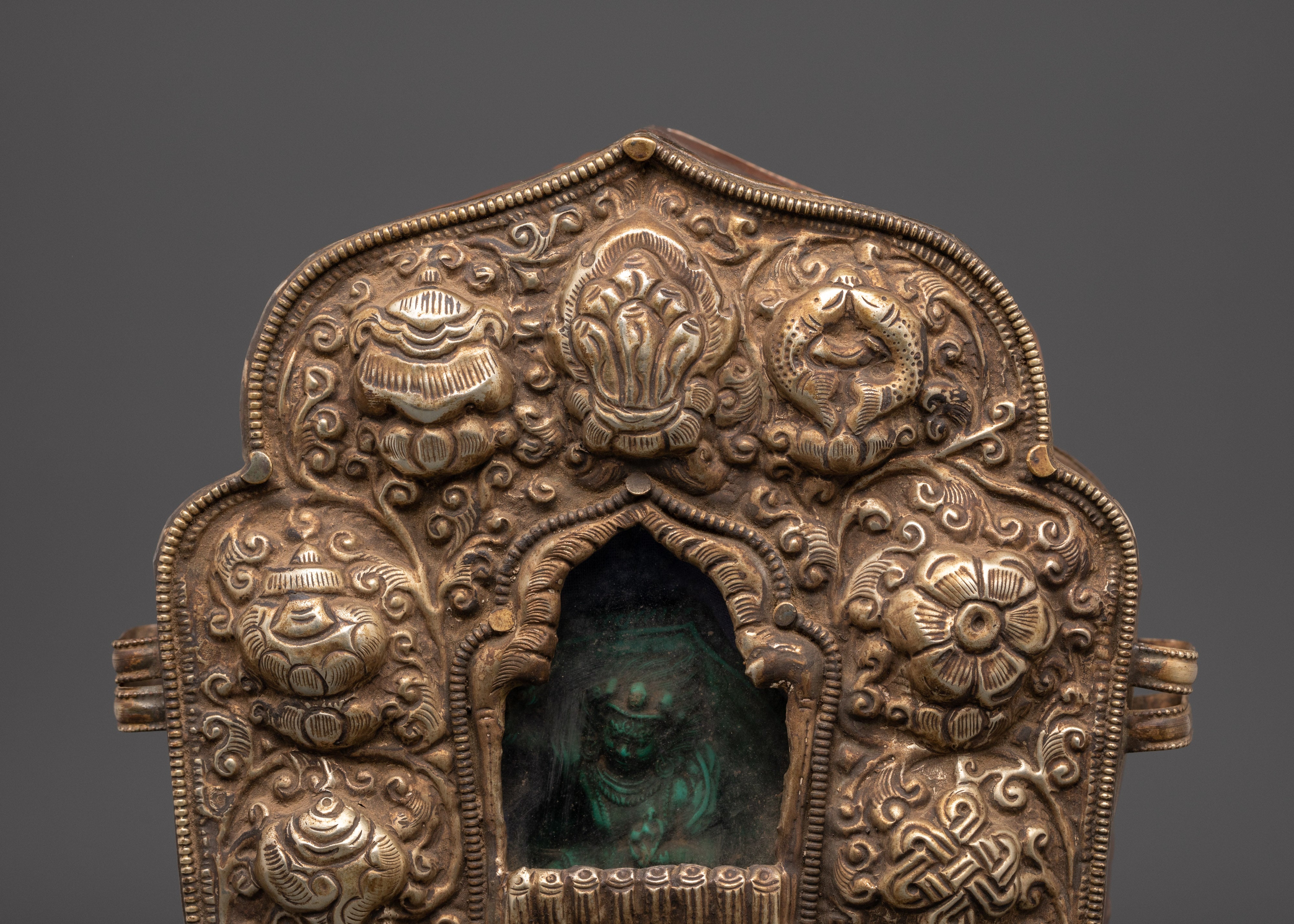 Handcrafted Amulet Ghau Box | Copper Buddhist Ritual Shrine