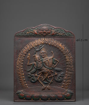 Protector Deity Chitipati Wall Hanging | Spiritual Copper Wall Art for Protection