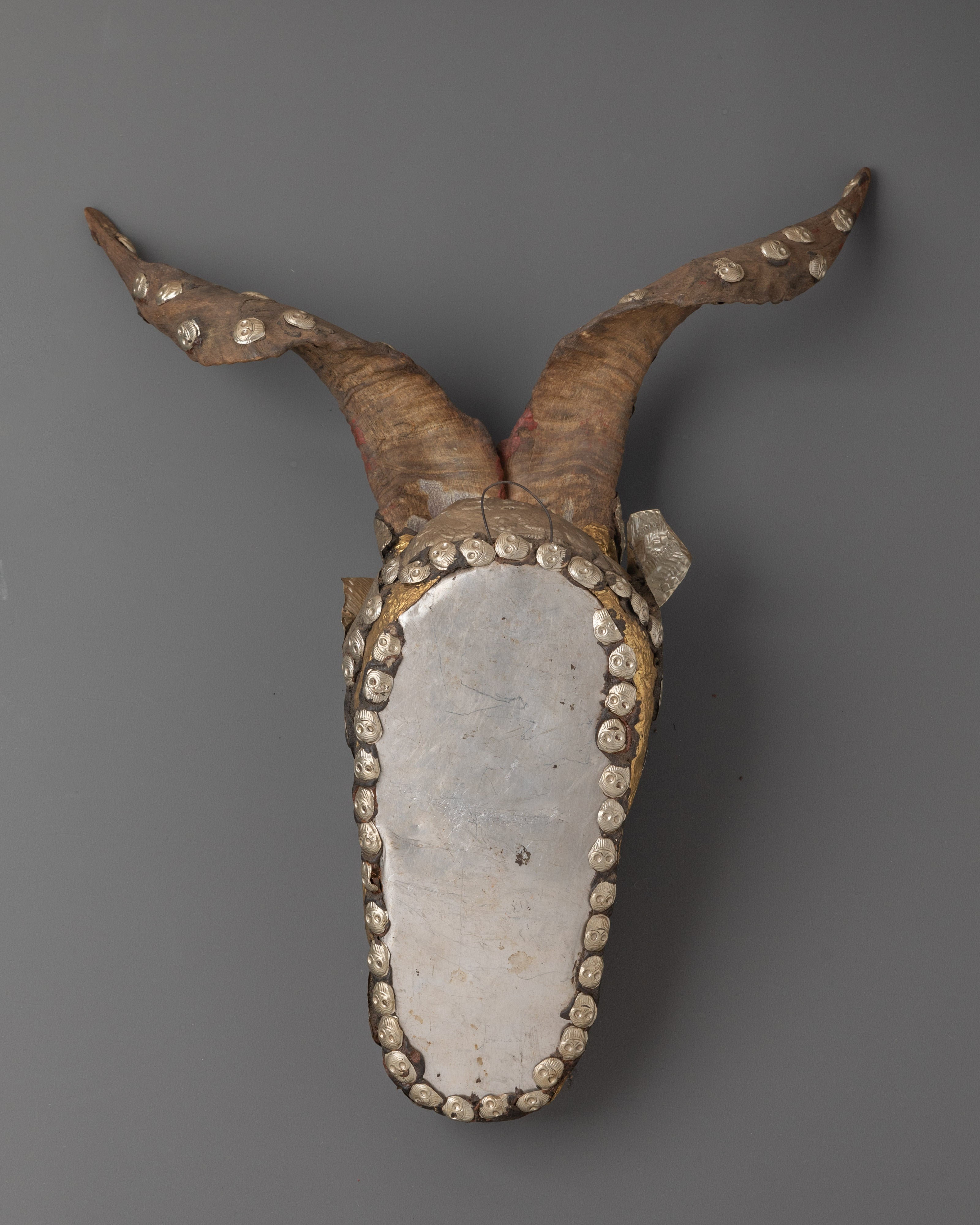 Tibetan Horned Copper Animal Wall Hanging Decor | Handcrafted Spiritual Wall Art