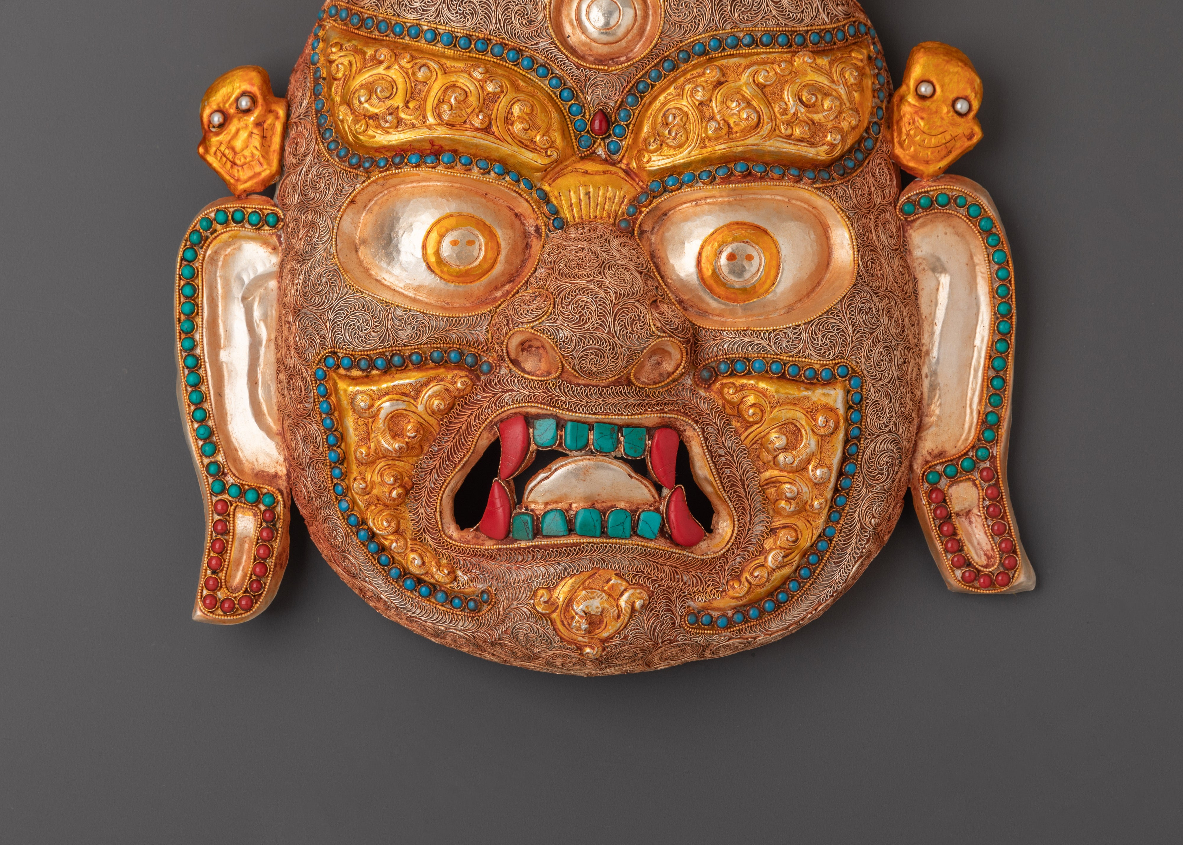 Tibetan Deity Bhairav Mask Wall Hanging | Buddhist Spiritual Home Decor