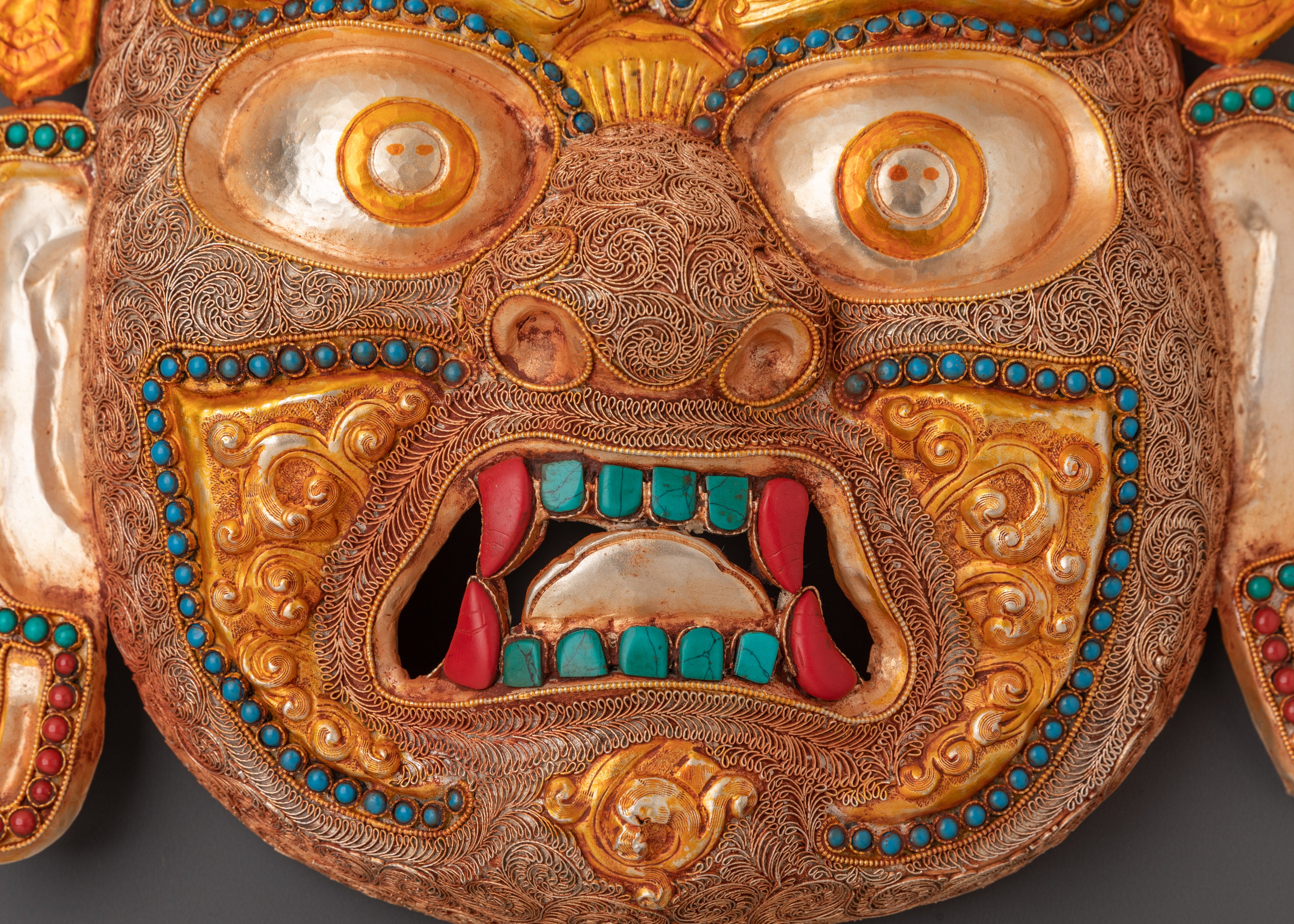 Tibetan Deity Bhairav Mask Wall Hanging | Buddhist Spiritual Home Decor