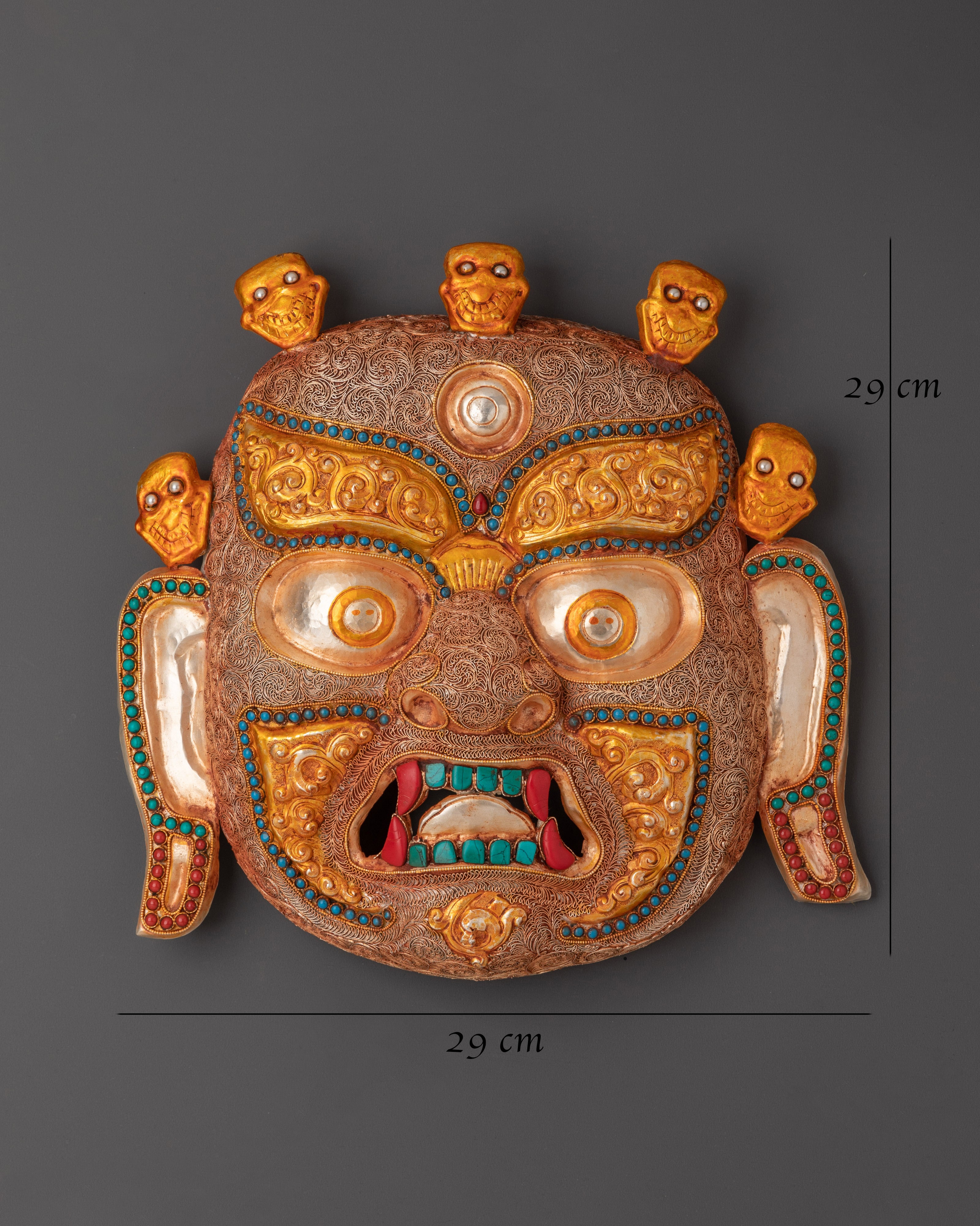 Tibetan Deity Bhairav Mask Wall Hanging | Buddhist Spiritual Home Decor