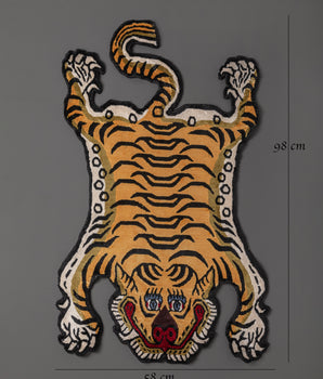 Tibetan Tiger Tufted Woolen Rug | Handcrafted Rug