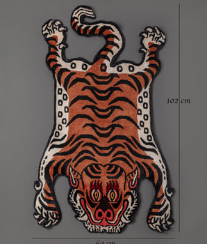 Decorative Tiger Floor Mat | Handcrafted Wool Rug