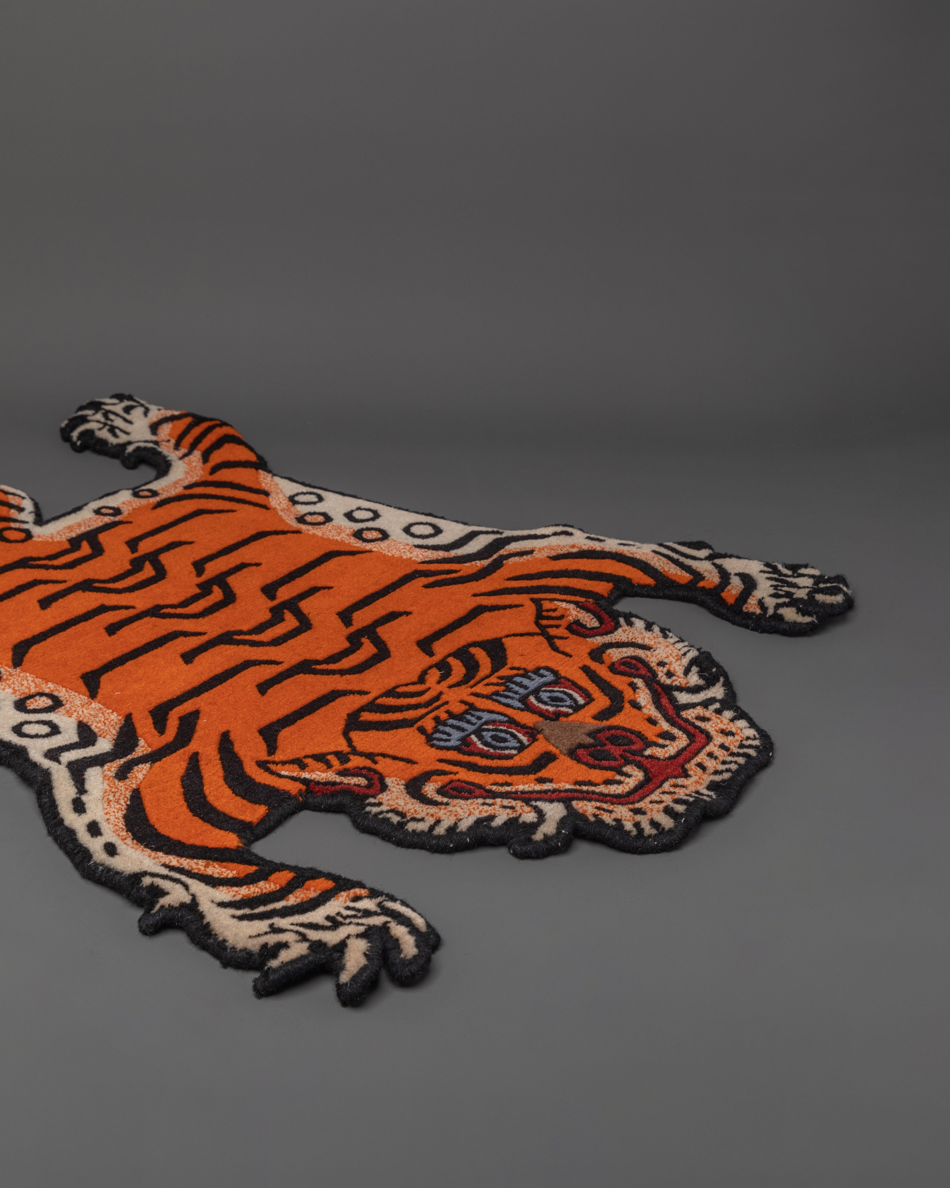 Hand Knotted Tiger Rug | Handcrafted Rug for Home Decor