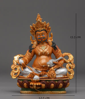 Copper Gold Plated Dzambhala Statue | Wealth Deity Sculpture