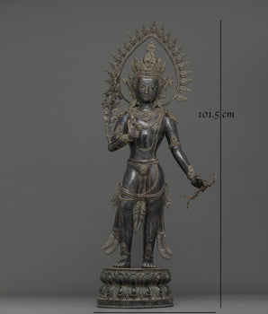 Copper Standing Vajrapani Statue | Powerful Buddhist Protector Deity