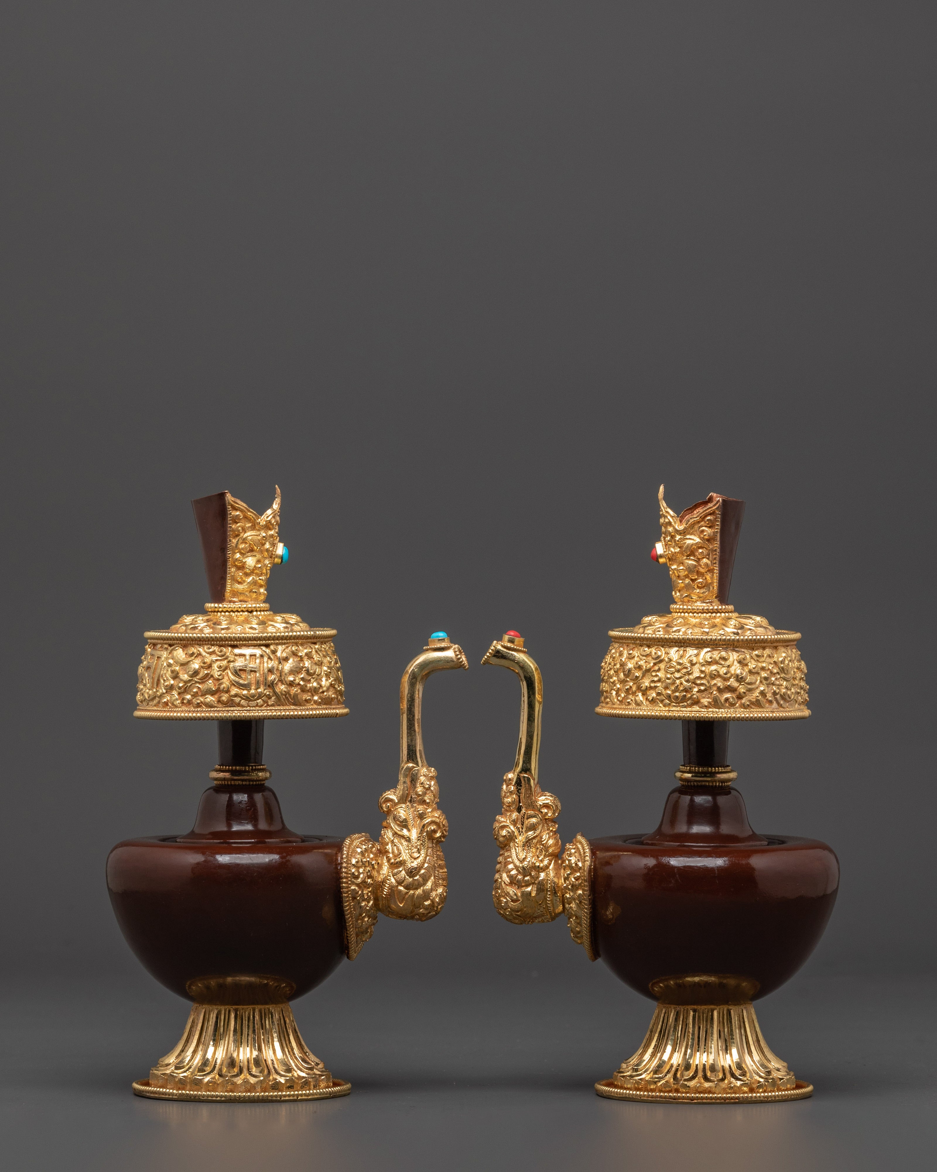Handmade Tibetan Buddhist Ritual Bhumba Set | Sacred Offering Vessel
