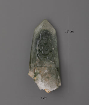 Handcrafted  Shakya Mahakala Crystal Statue | Tibetan Buddhist Deity Sculpture