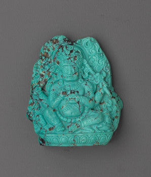 Handcrafted Turquoise Shakya Mahakala | Tibetan Buddhist Protector Statue