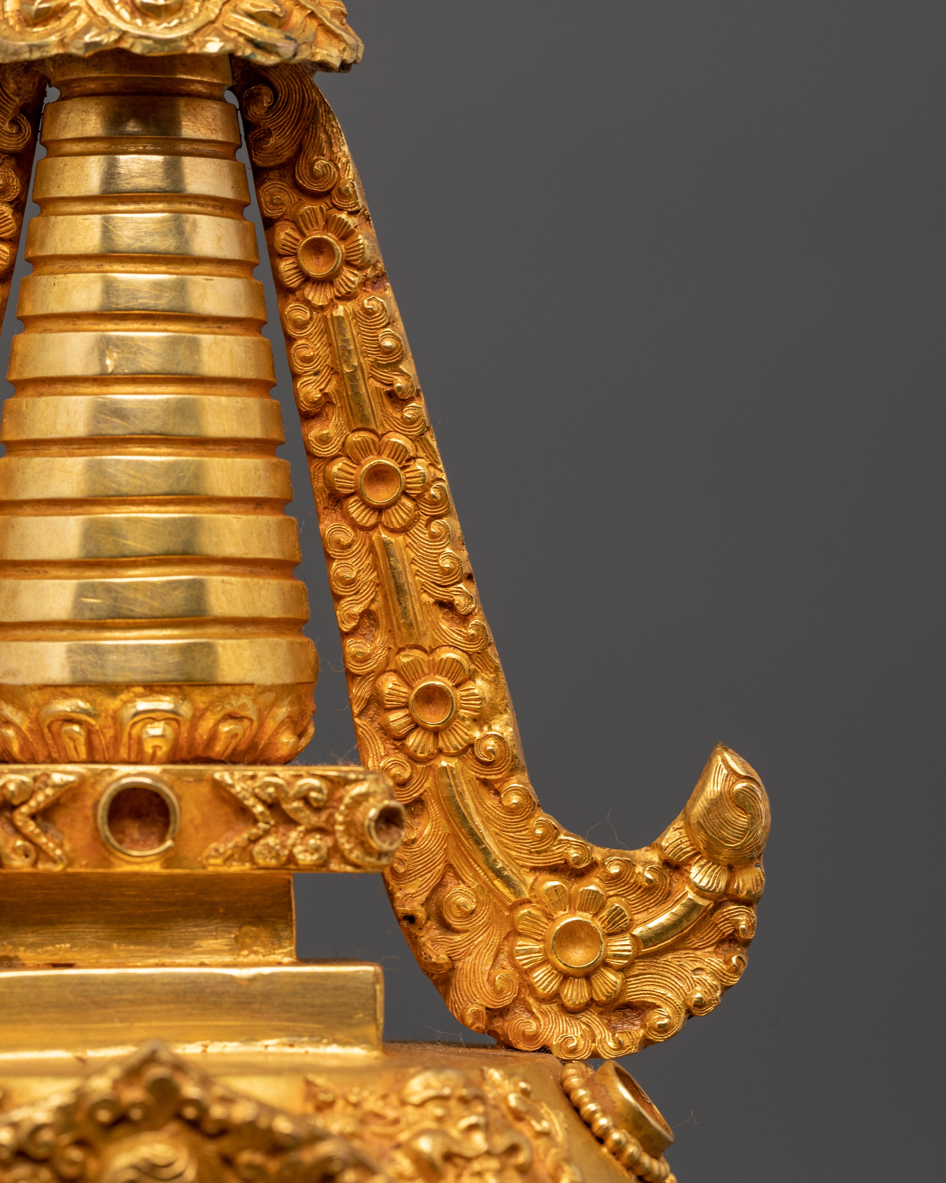 Decorative Traditional Stupa | Handcrafted Copper Buddhist Stupa for Home Decor