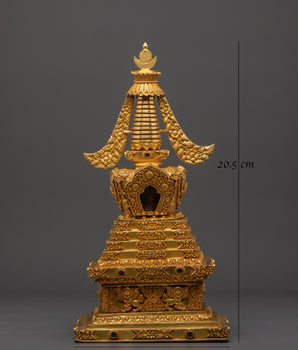 Spiritual Stupa Sculpture | Handcrafted Tibetan Buddhist Art