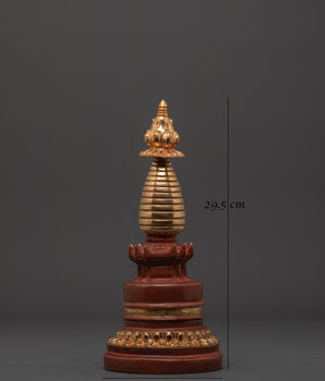 Handmade Gold-Plated Stupa | Spiritual Home Decor