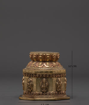Gold Plated Dharma Dhatu | Sacred Silver and Gold Plated Dharma Dhatu