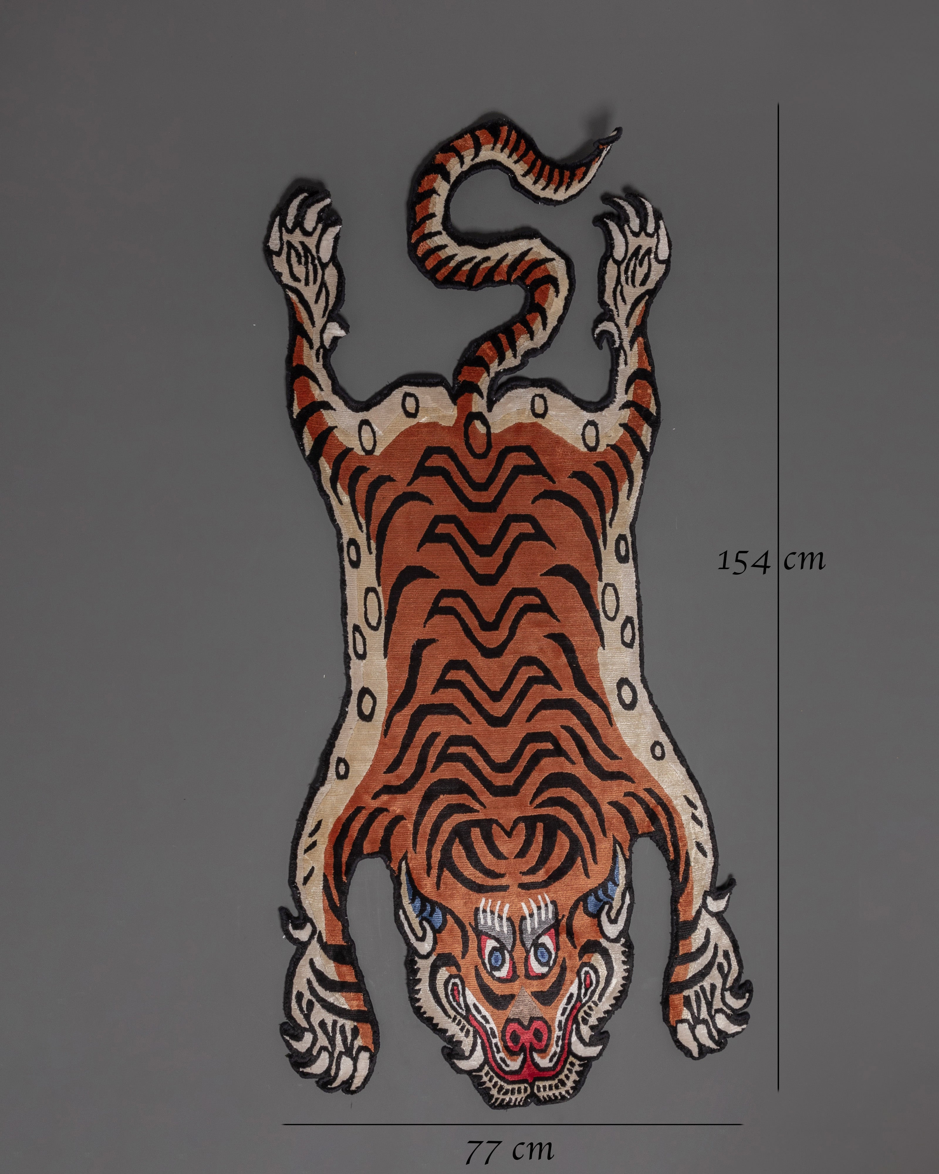Handwoven Tiger Design Rug  For Home Decor
