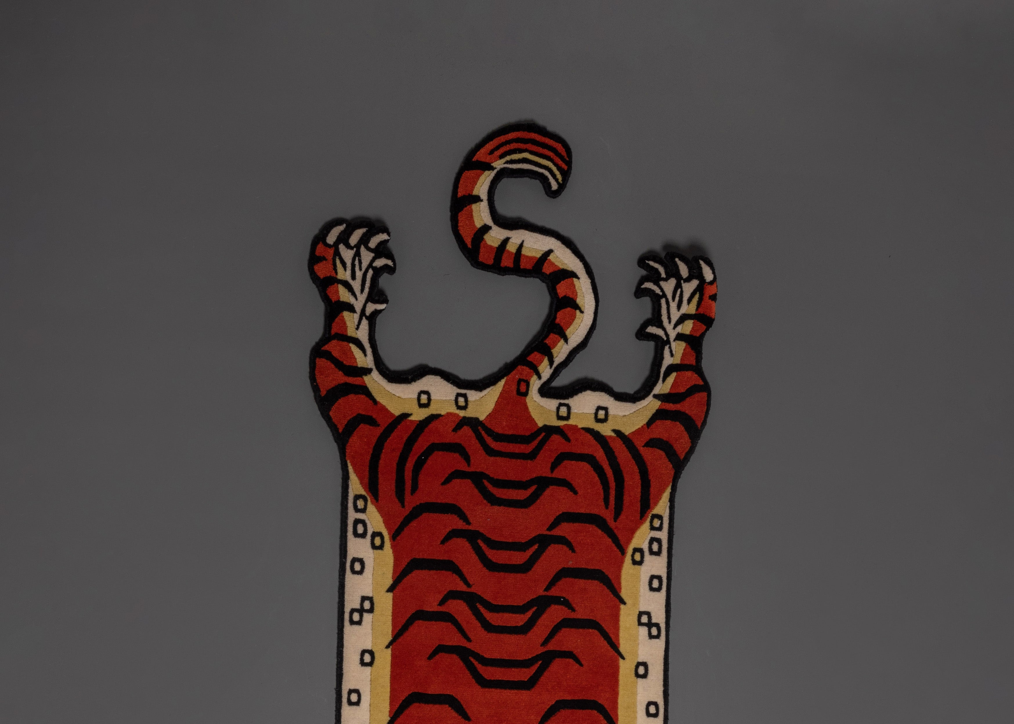 Tibetan Tiger Design Rug | Viscose Handcrafted Rug For Unique Decor