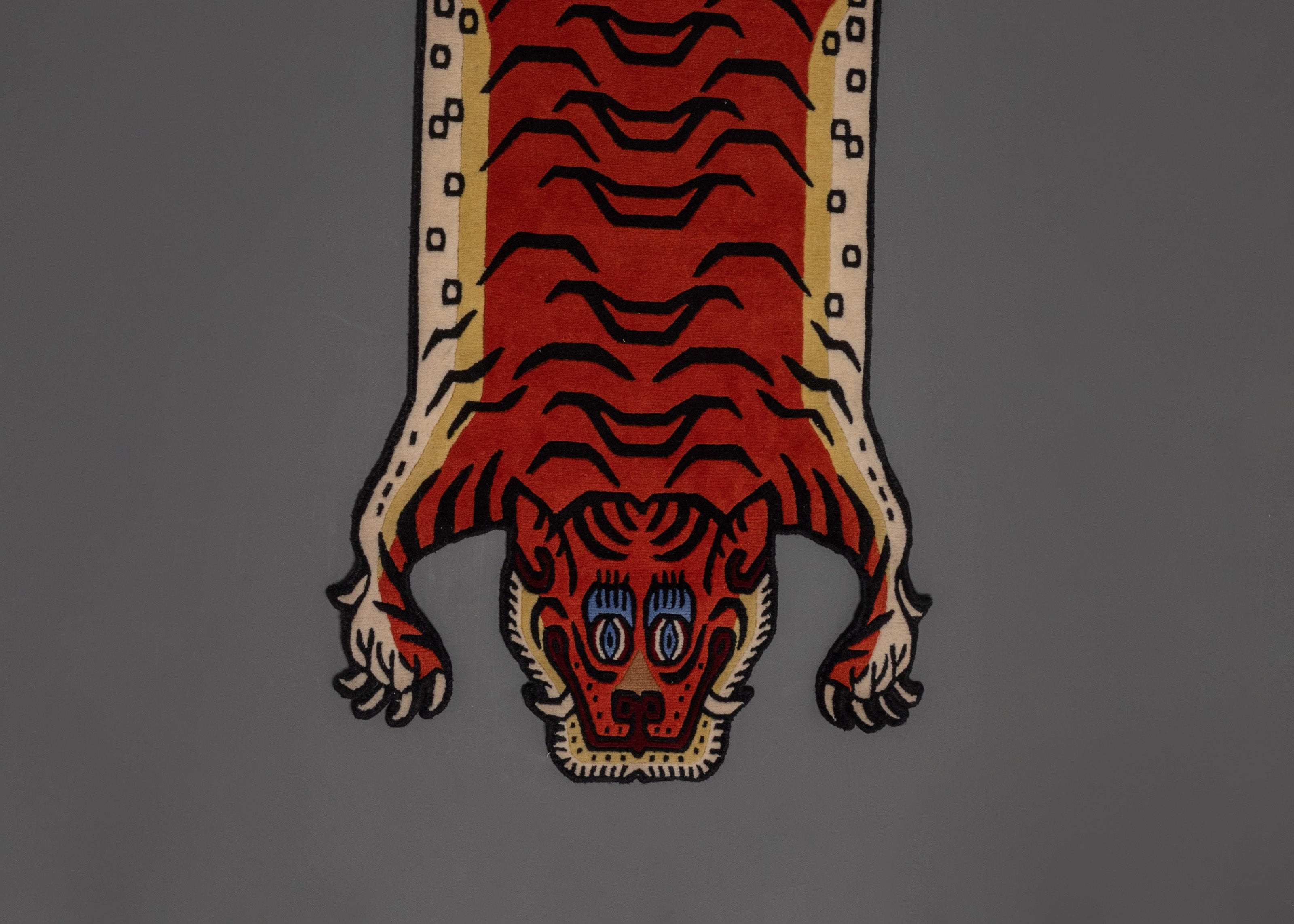 Tibetan Tiger Design Rug | Viscose Handcrafted Rug For Unique Decor