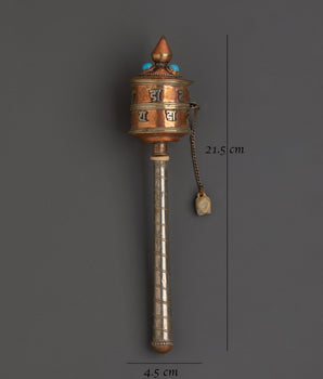 Handmade Buddhist Prayer Wheel | Copper Prayer Spinning Mantra Wheel