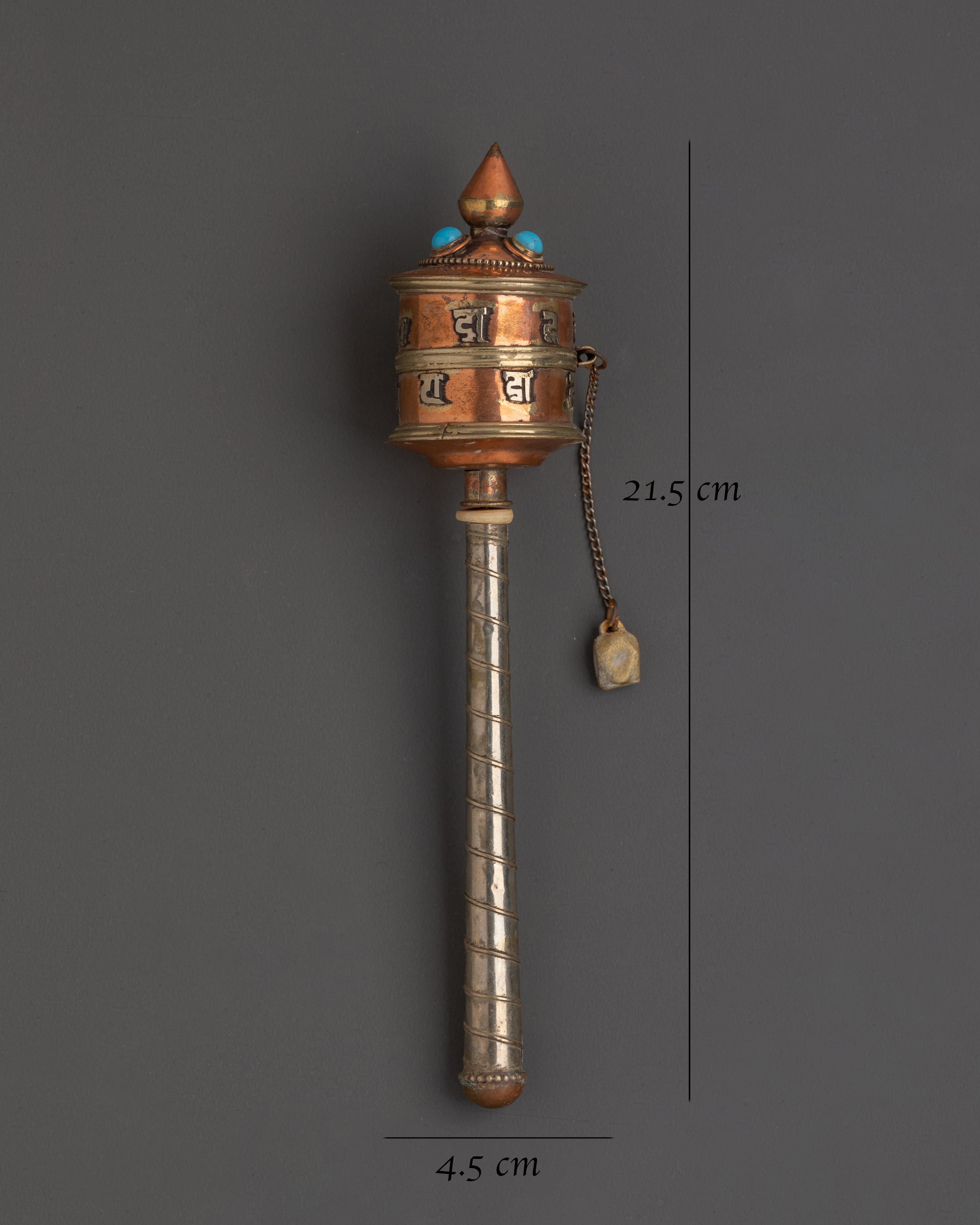 Handmade Buddhist Prayer Wheel | Copper Prayer Spinning Mantra Wheel