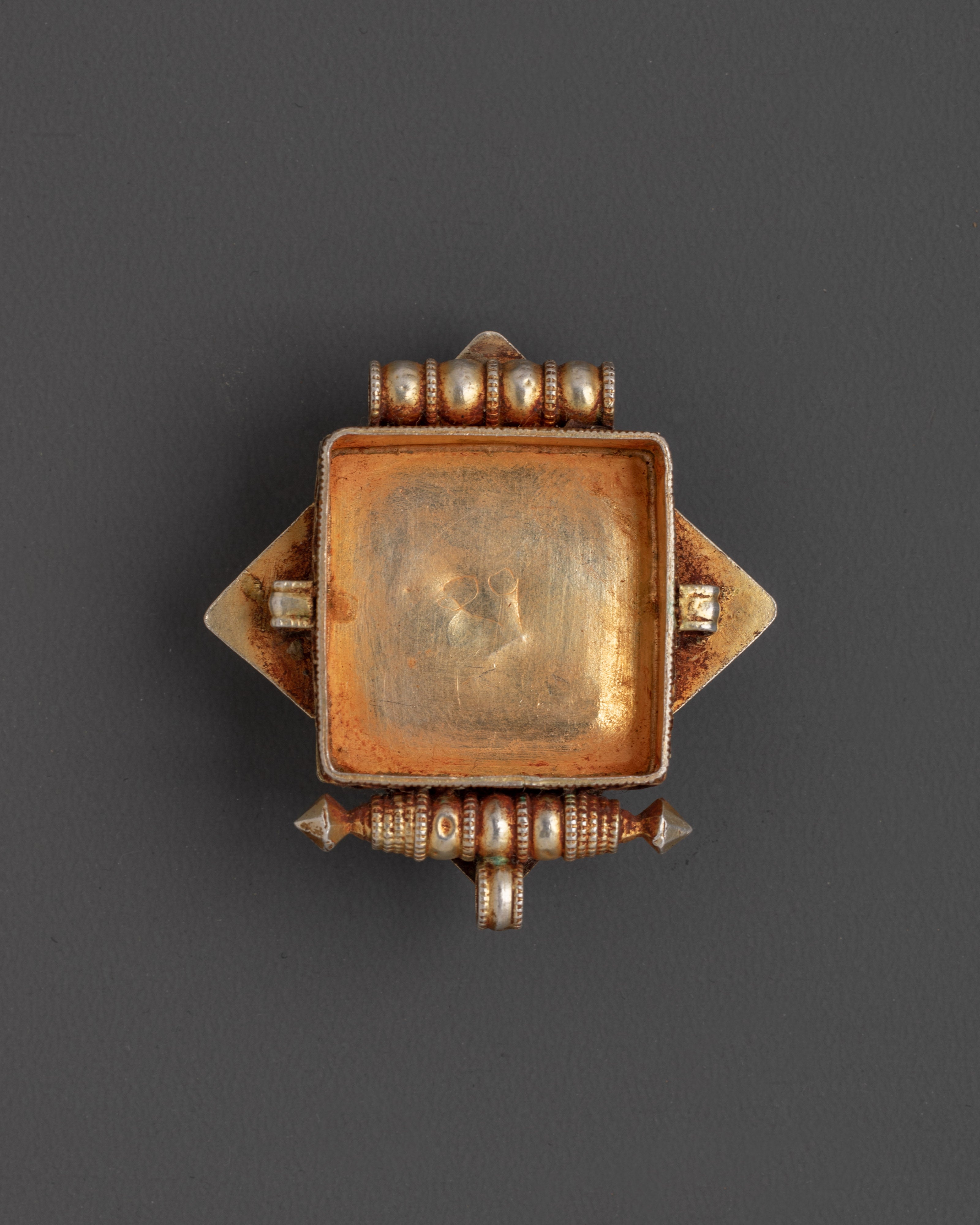 Tibetan Ghau Box Locket pendant | Silver, Gold Plated Artificial Stones