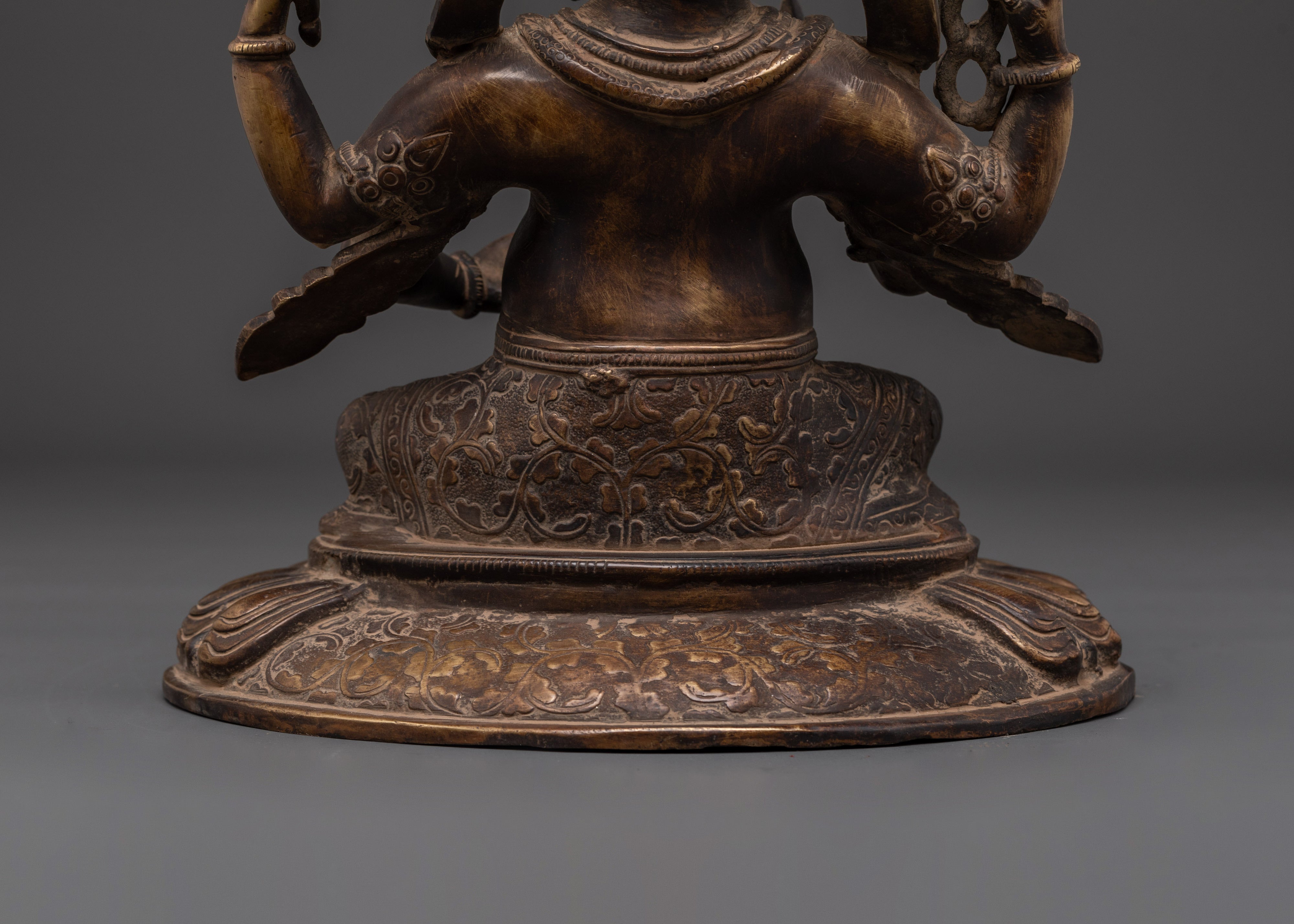 Sacred Ganesh Sculpture | Handcrafted Oxidized Brass Ganesha Statue