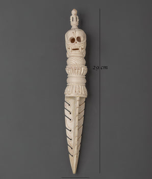 Sacred Tibetan Phurba Ritual Dagger | Ethically Sourced Yak Bone Buddhist Dagger