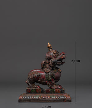 Sacred Copper Lion Statue Set | Spiritual Protection and Strength