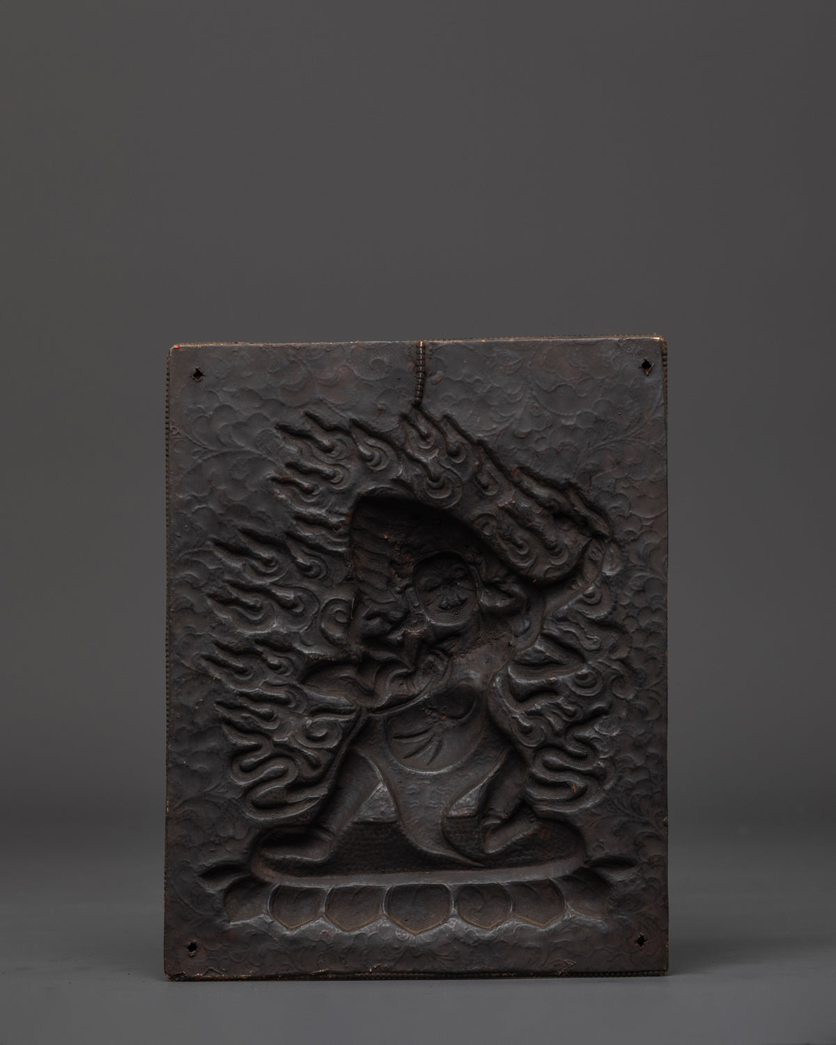 Handcrafted Spiritual Wall Hanging | Brass Vajrapani Fierce Deity Art