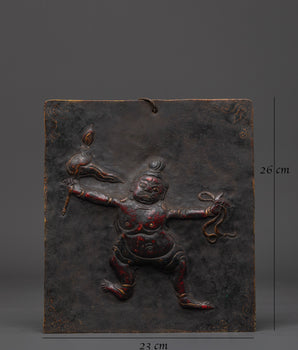 Sacred Guardian Sculpture Wall Hanging | Brass Plaque for Spiritual Spaces